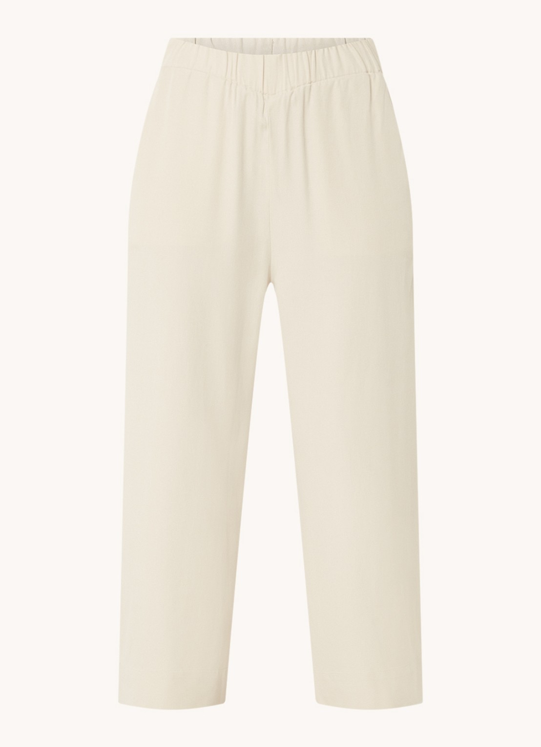 Marc O'Polo Denim Mid waist wide fit culotte  - voorkant 3 beige