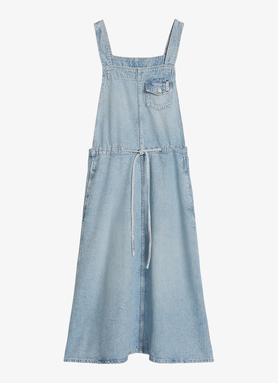 Marc O'Polo Denim Midi denim jurk met steekzakken - voorkant indigo