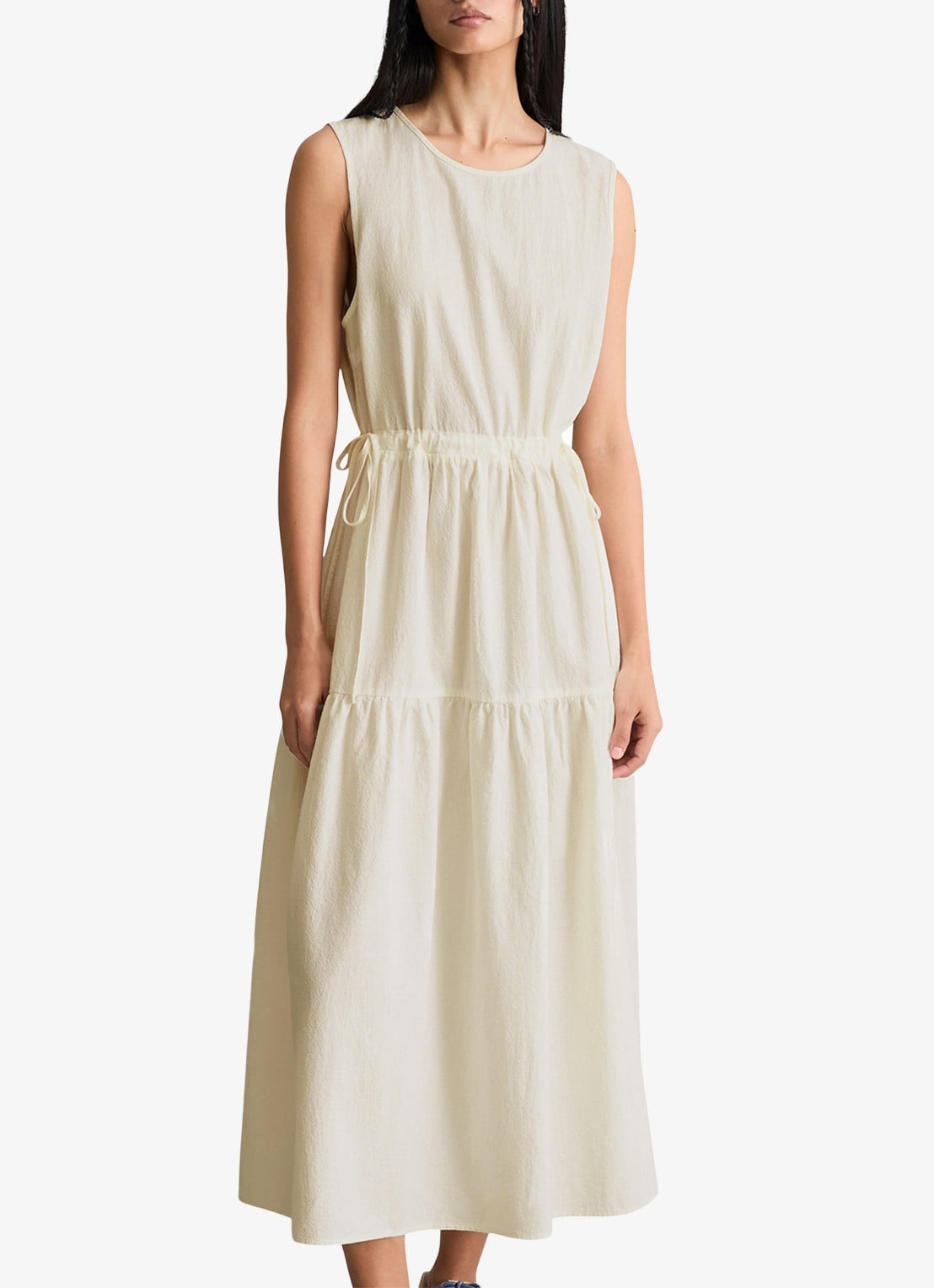 Marc O'Polo Denim Midi jurk met rugdecolleté - detail 3 silky white-1183 / wit