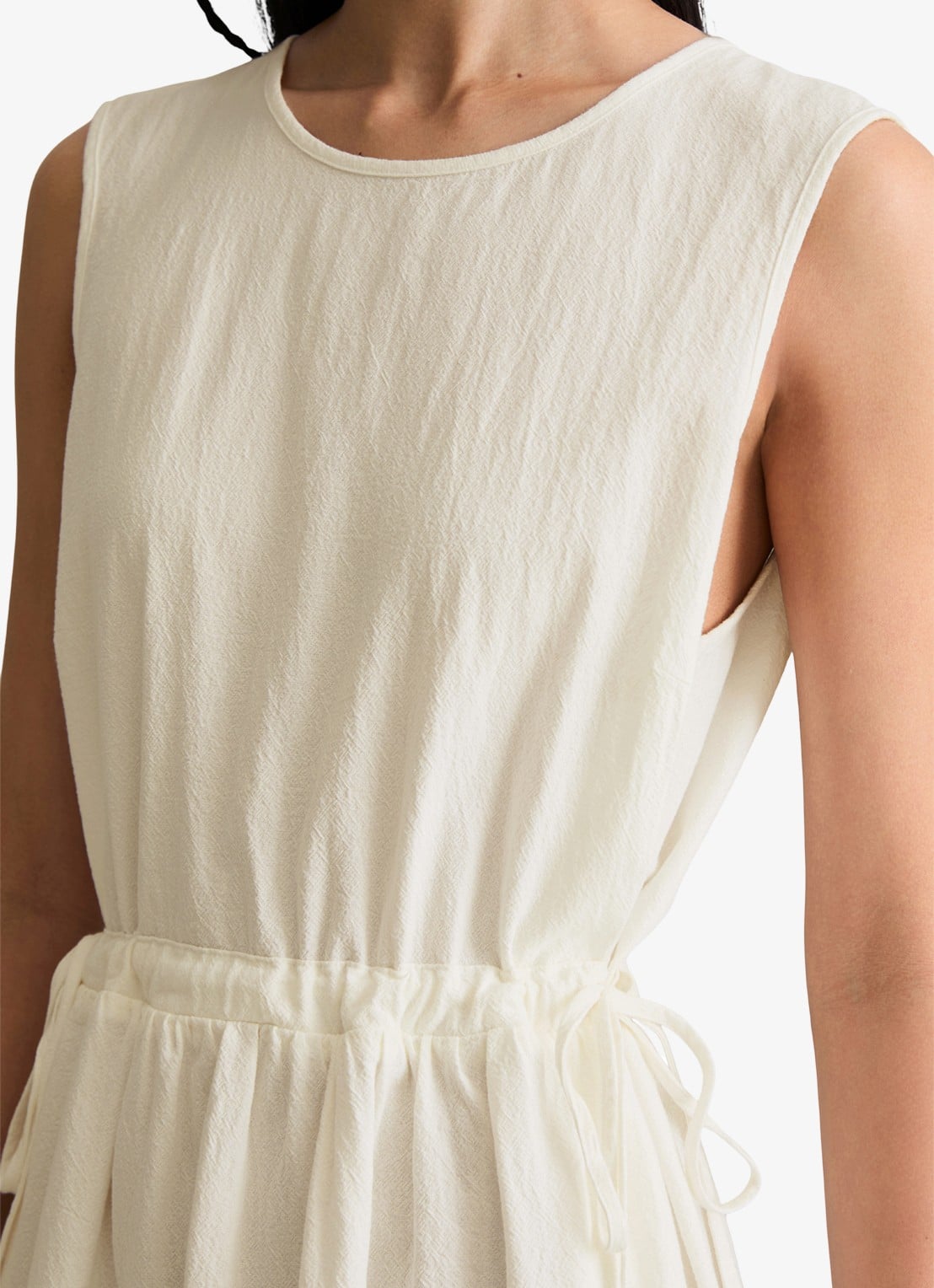 Marc O'Polo Denim Midi jurk met rugdecolleté - detail 4 silky white-1183 / wit