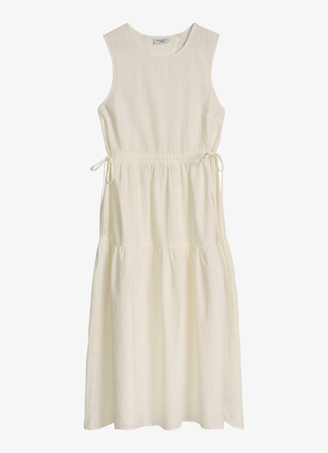Marc O'Polo Denim Midi jurk met rugdecolleté - voorkant silky white-1183 / wit
