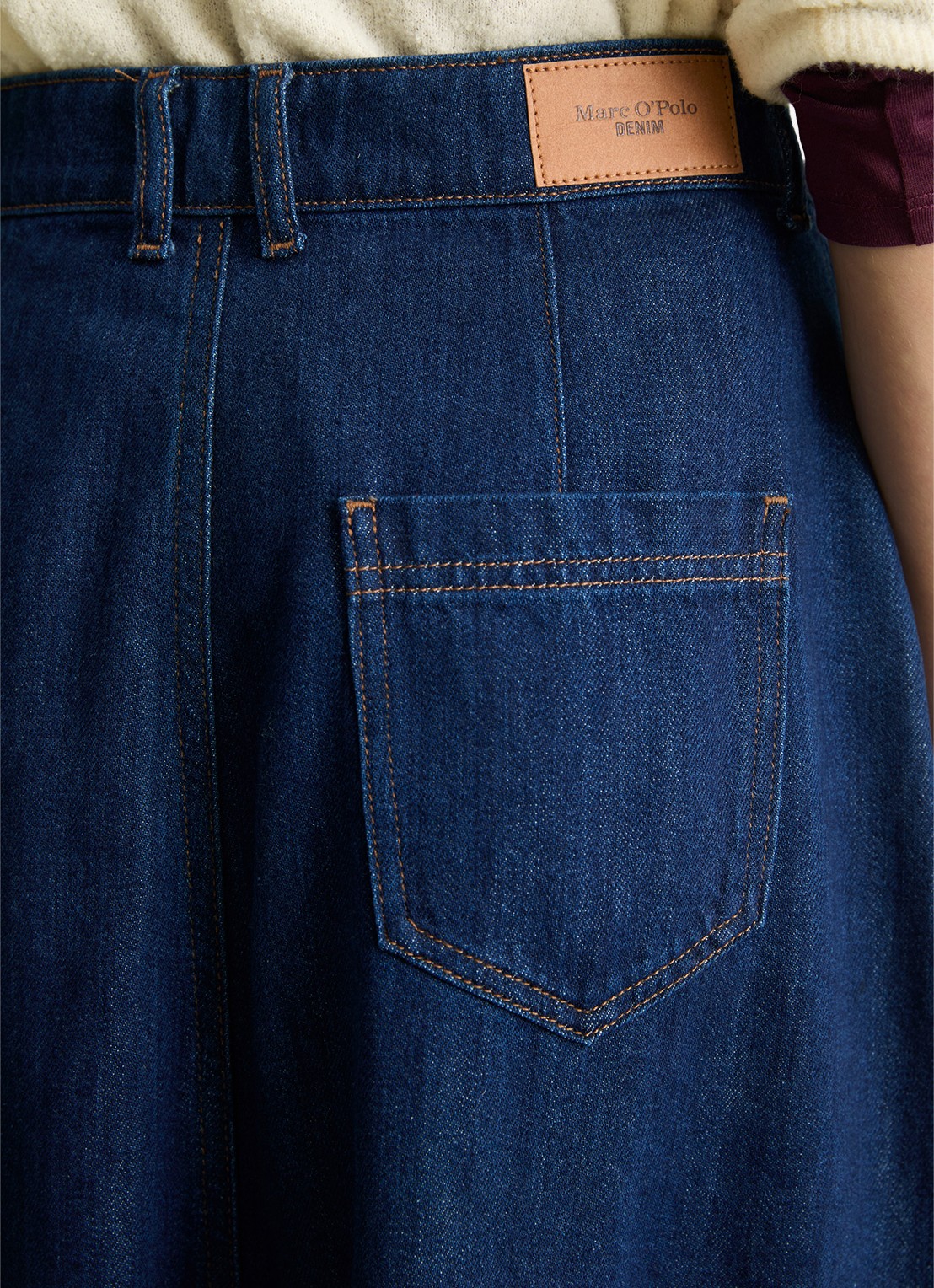 Marc O'Polo Denim Midi rok van denim - detail 2 donkerblauw