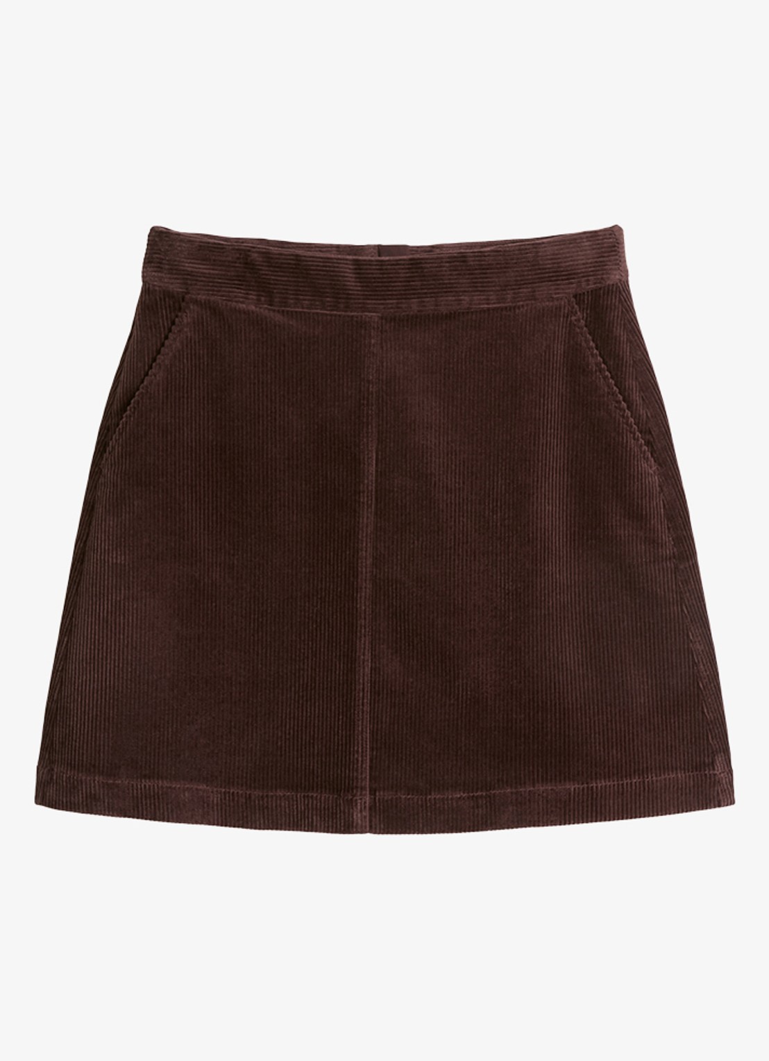 Marc O'Polo Denim Mini a-lijn rok van corduroy  - voorkant hazelnootbruin