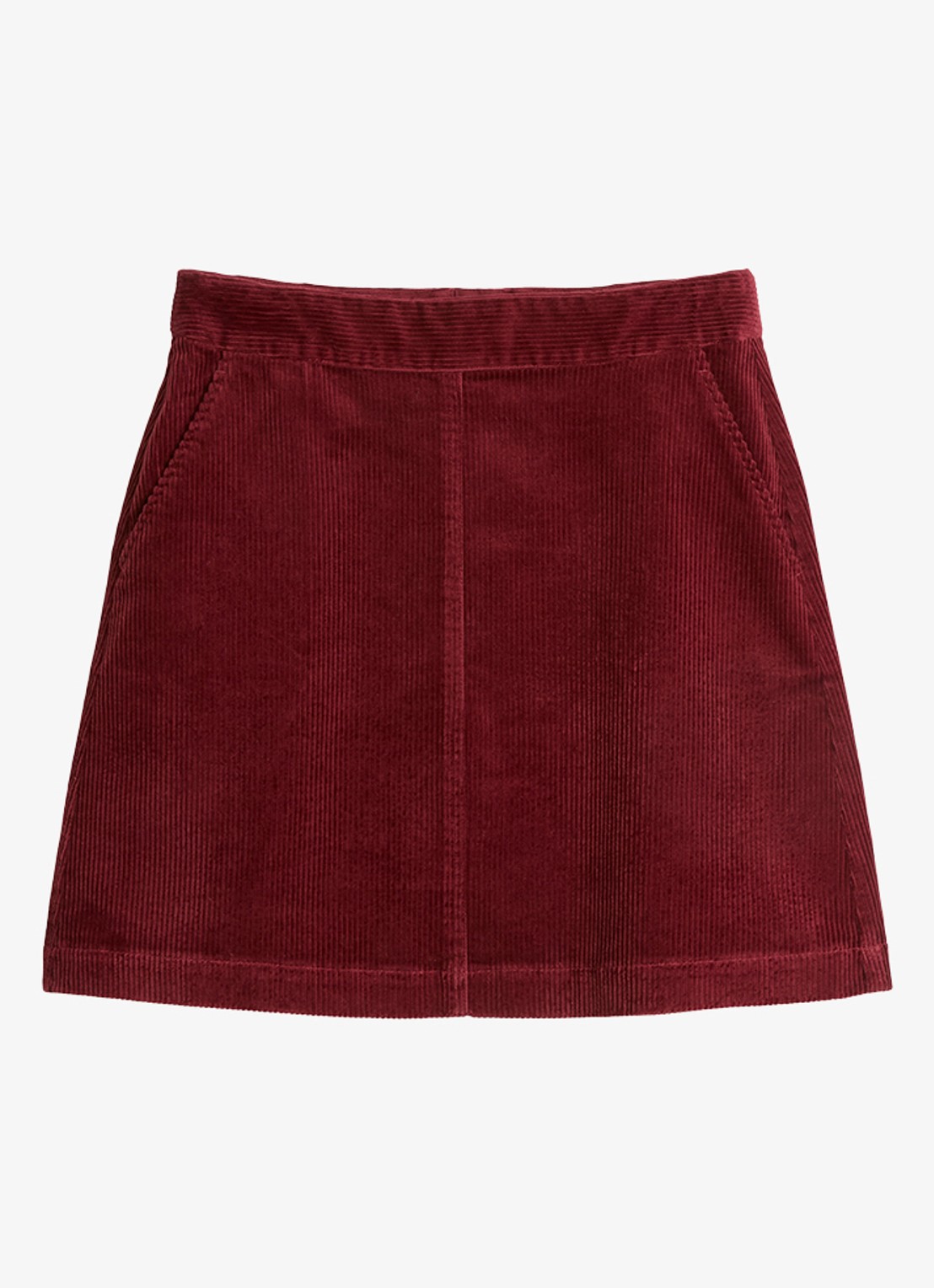 Marc O'Polo Denim Mini a-lijn rok van corduroy  - voorkant kersenrood