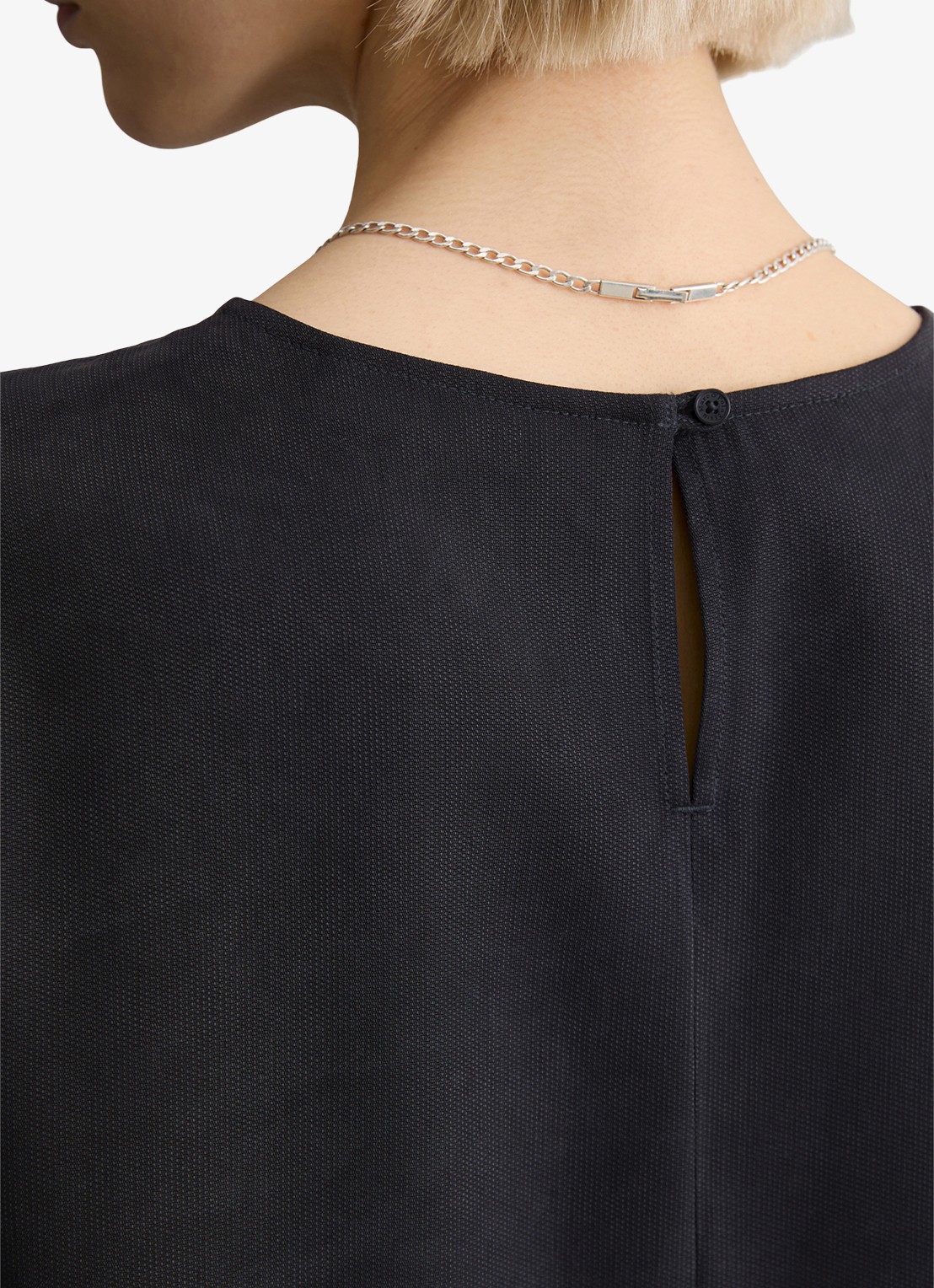 Marc O'Polo Denim Mini jurk met ronde hals - detail 5 blue depths/4133