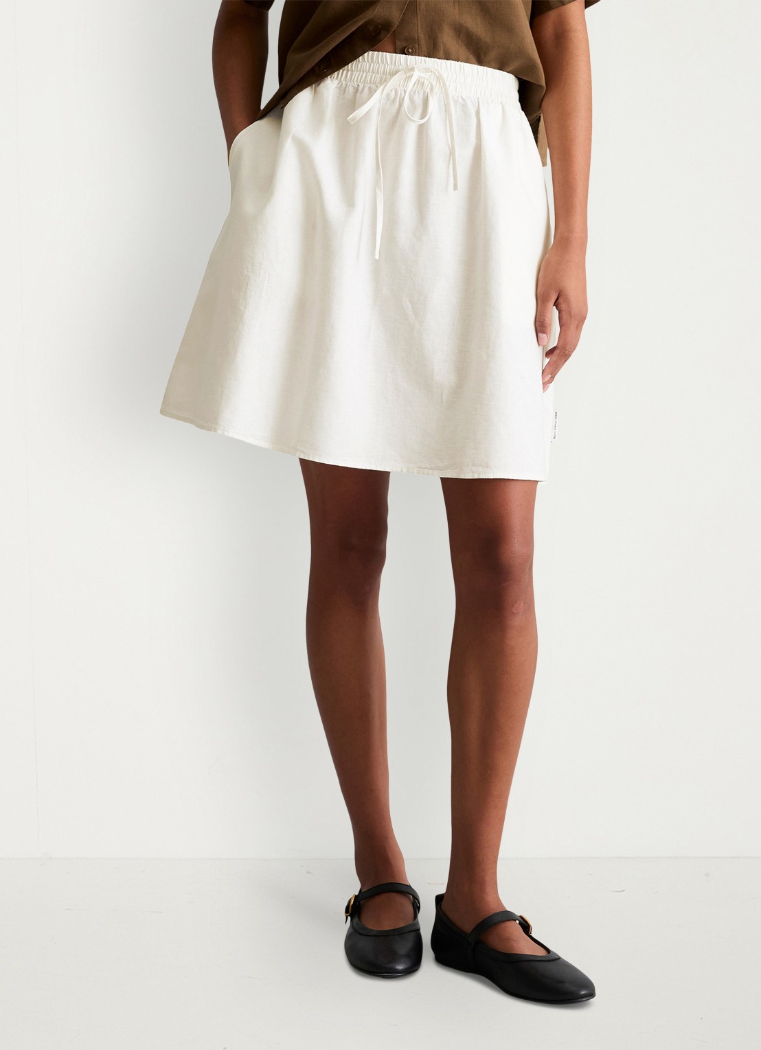 Marc O'Polo Denim Minirok met steekzakken - detail 4 silky white-1183 / wit