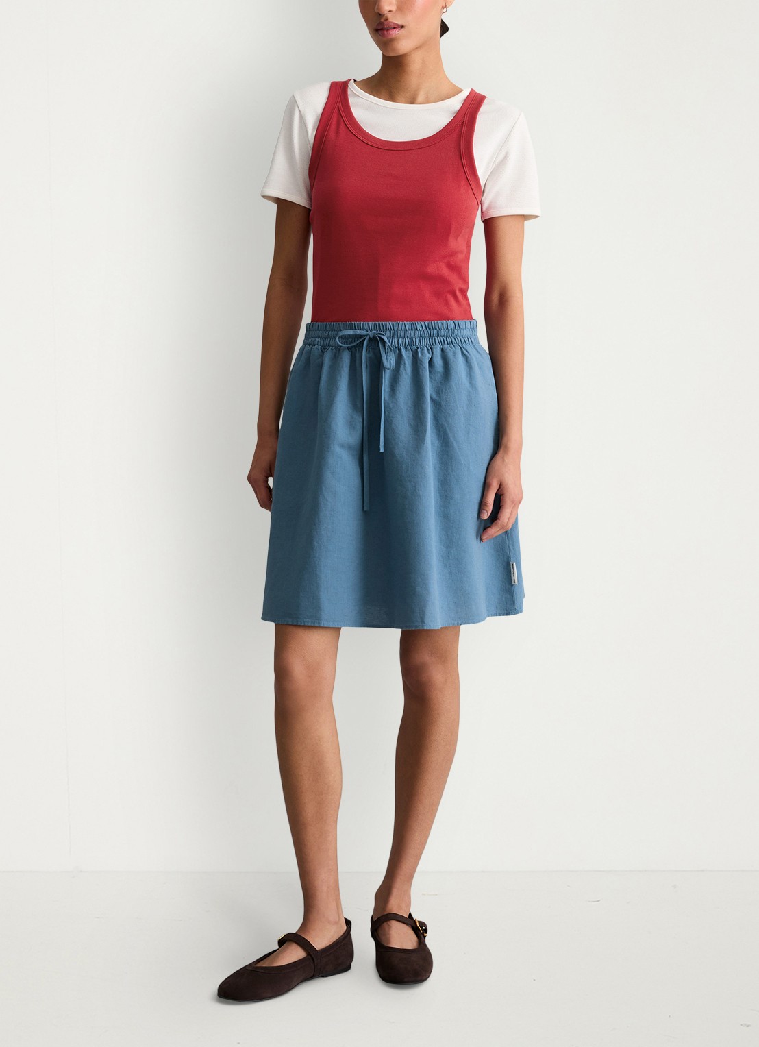 Marc O'Polo Denim Minirok met steekzakken - voorkant 3 medium blue 4671-4671 / blauw
