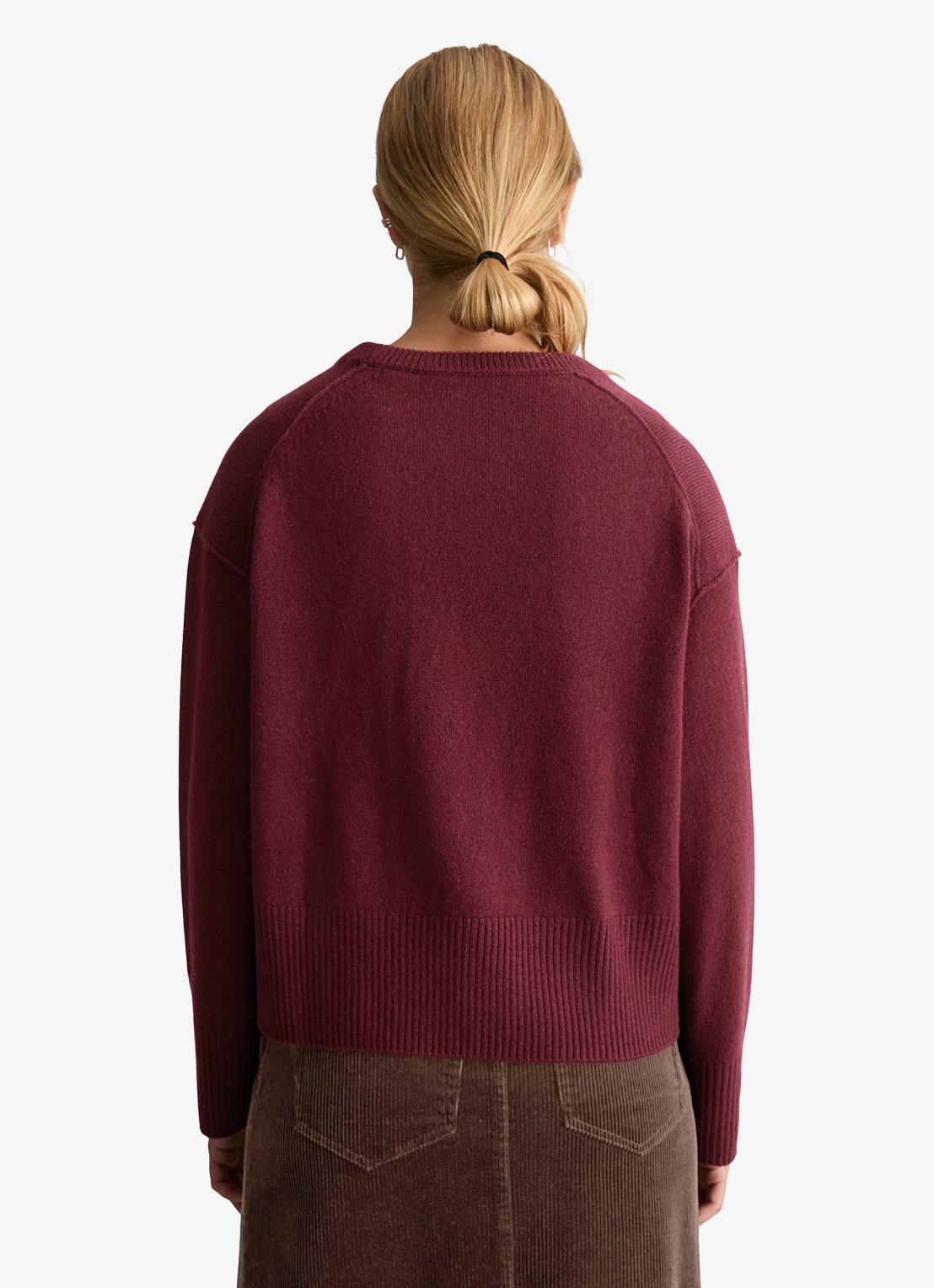 Marc O'Polo Denim Oversized pull over van wol - achterkant 5 kersenrood