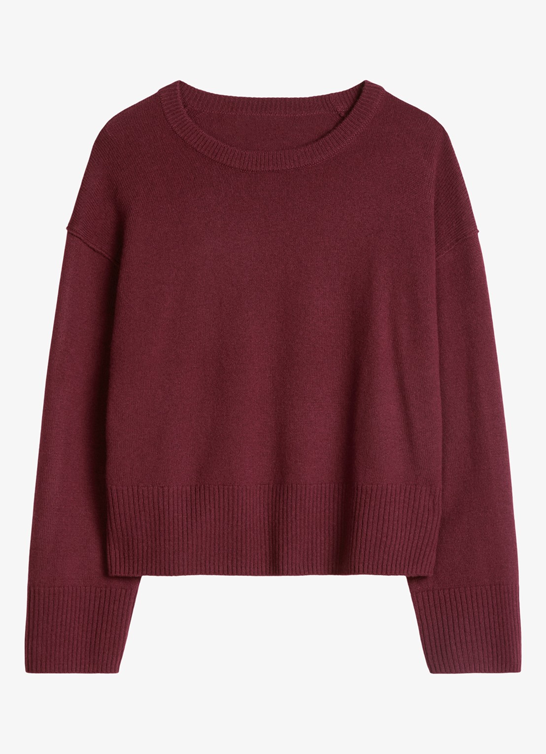 Marc O'Polo Denim Oversized pull over van wol - voorkant 3 kersenrood
