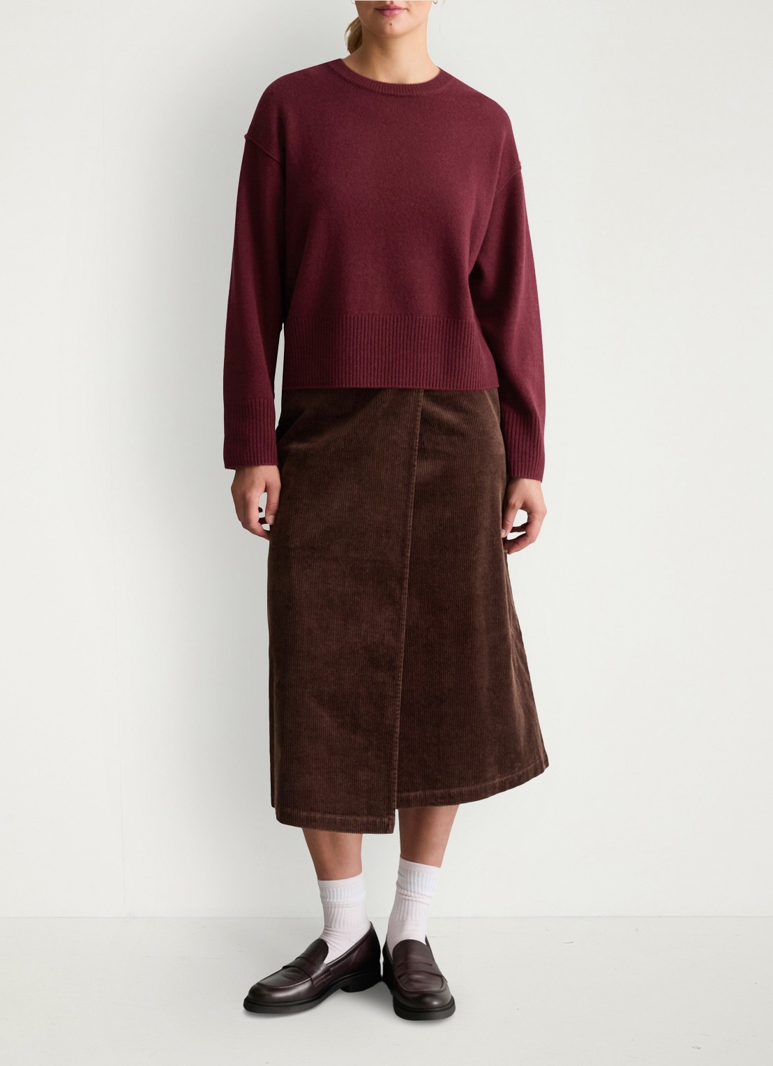 Marc O'Polo Denim Oversized pull over van wol - voorkant 4 kersenrood