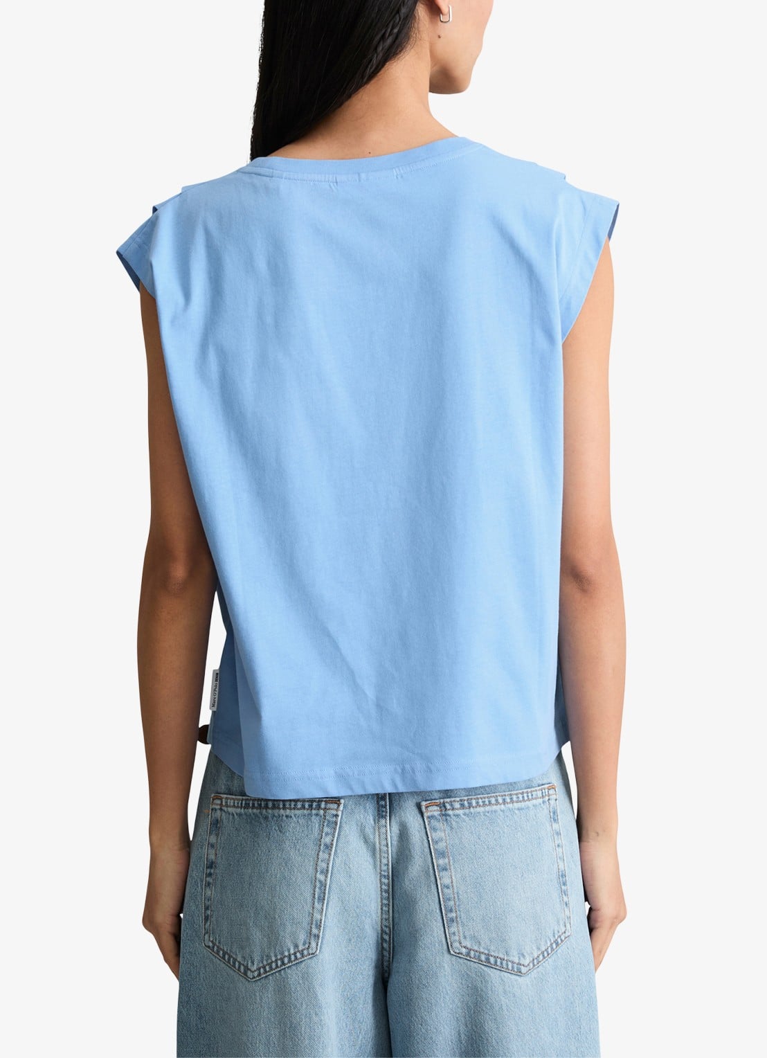 Marc O'Polo Denim Oversized T-shirt met ronde hals - achterkant 5 medium blue 4840-4840 / blauw