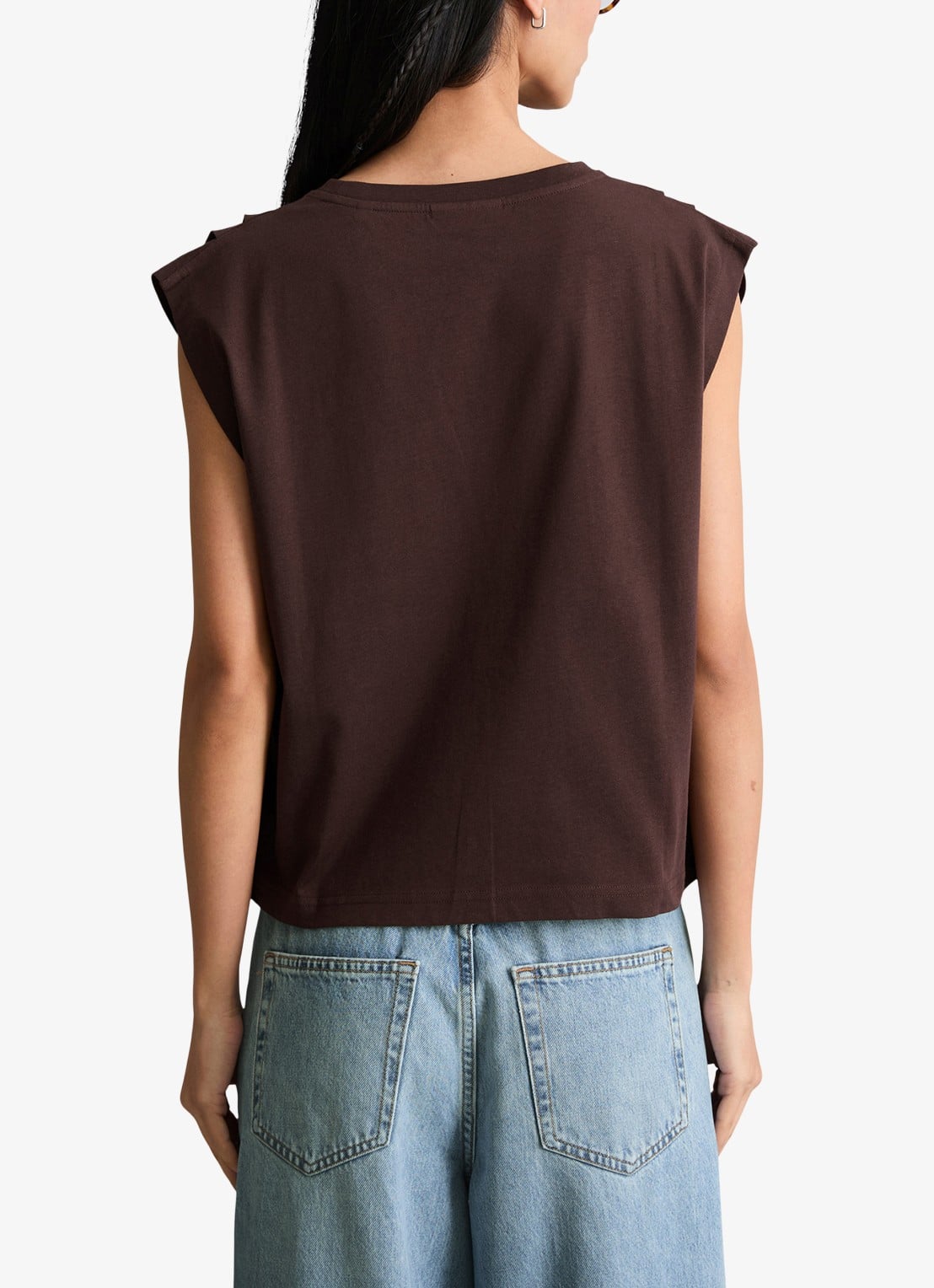 Marc O'Polo Denim Oversized T-shirt met ronde hals - achterkant 5 burnt aubergine-6929 / paars