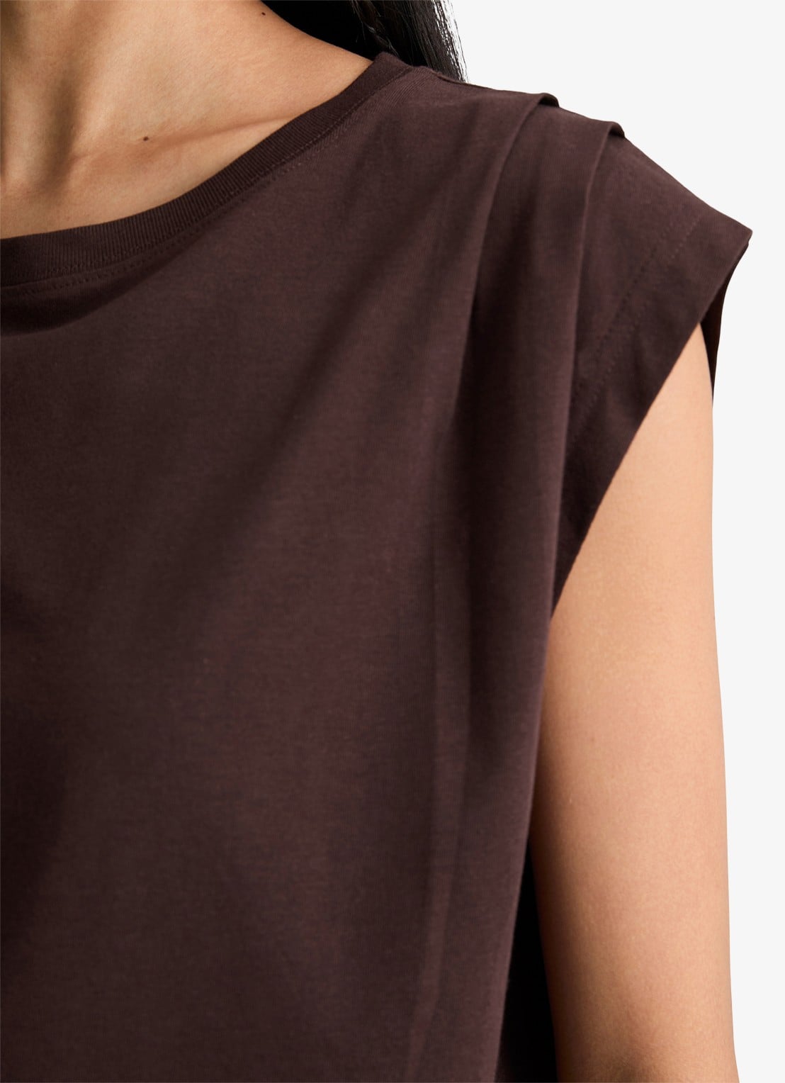 Marc O'Polo Denim Oversized T-shirt met ronde hals - detail 4 burnt aubergine-6929 / paars