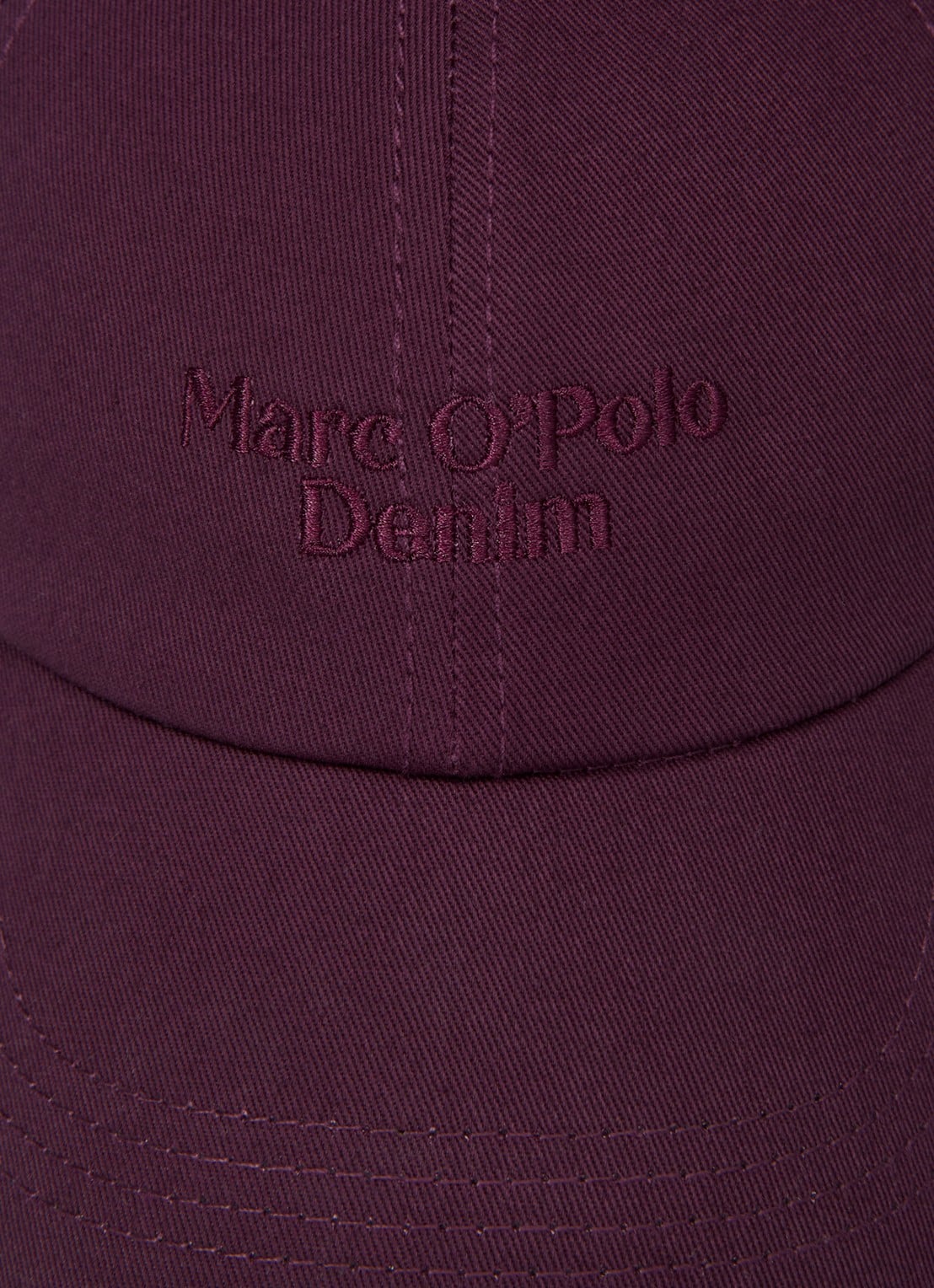 Marc O'Polo Denim Pet met logoborduring - detail 2 bordeauxrood