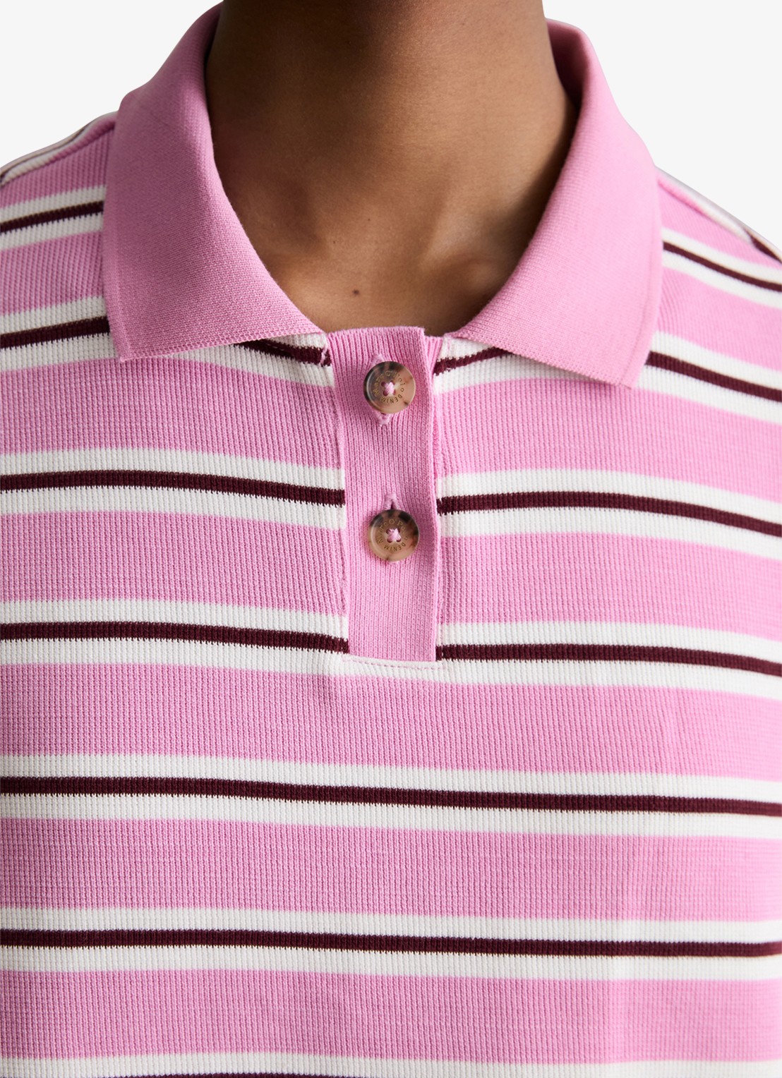 Marc O'Polo Denim Polo met streepprint - detail 3 light pink/8375