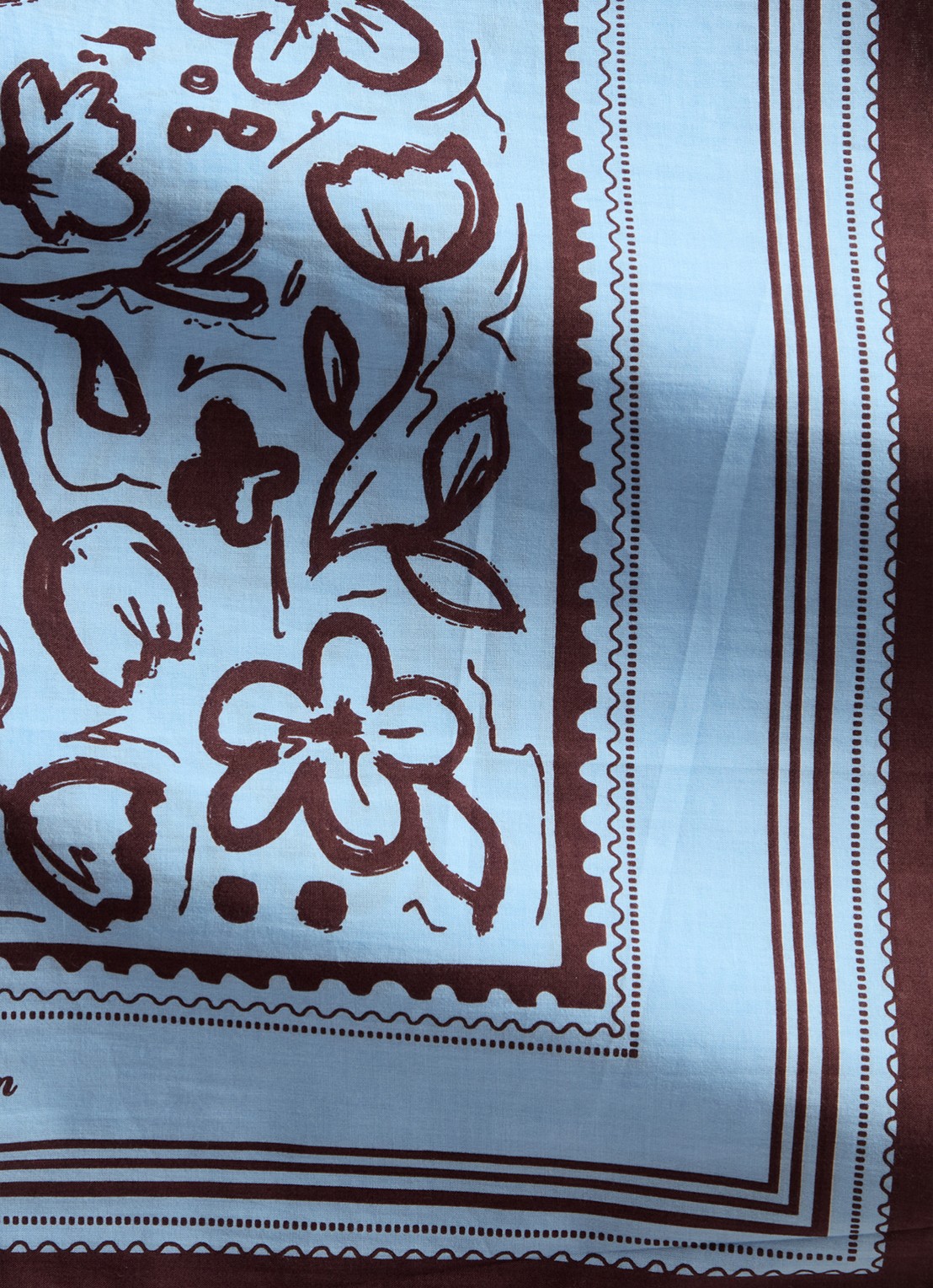 Marc O'Polo Denim Sjaal met bloemenprint - detail lichtblauw