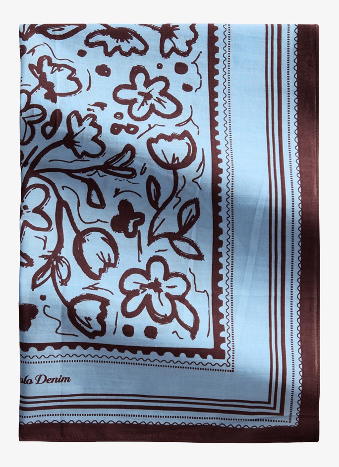 Marc O'Polo Denim Sjaal met bloemenprint - detail 2 lichtblauw