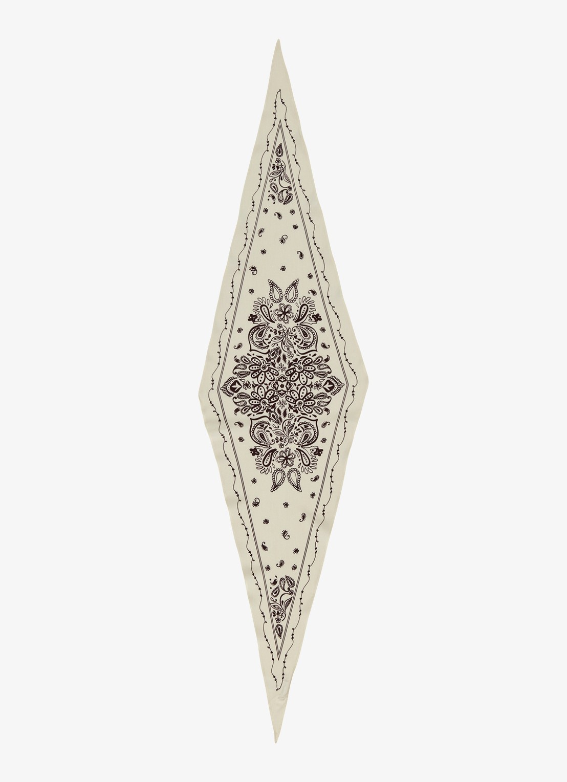 Marc O'Polo Denim Sjaal van zijde met paisley dessin 125 x 30 cm - voorkant offwhite multi 06-1262 / wit