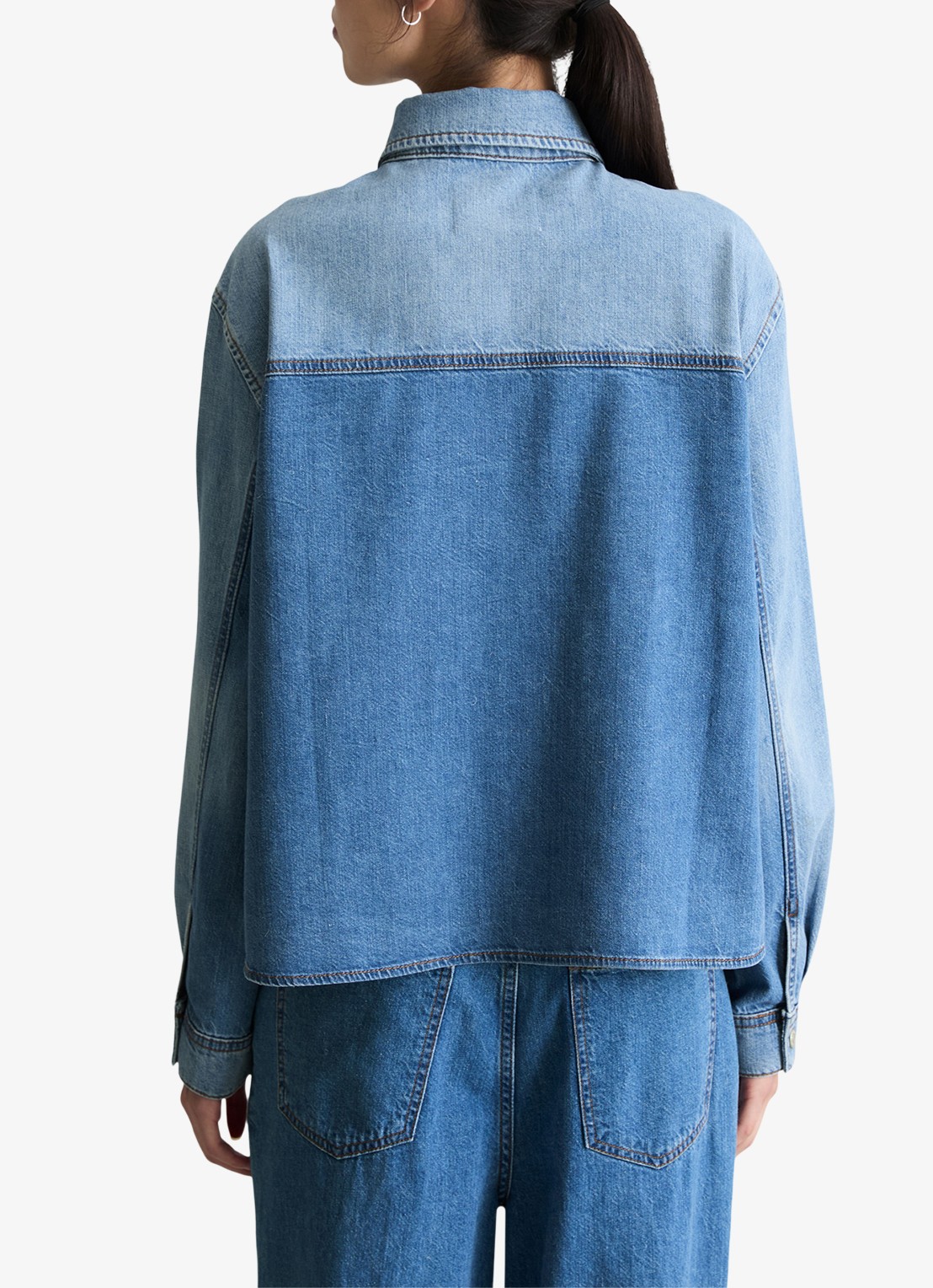 Marc O'Polo Denim Spijkerjas met opgestikte zakken - achterkant indigo