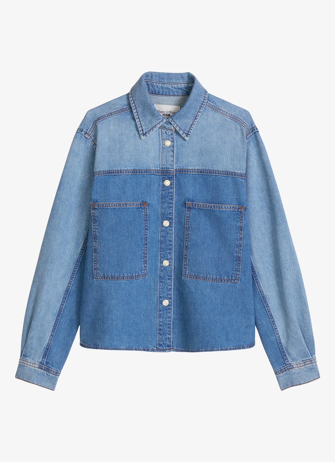 Marc O'Polo Denim Spijkerjas met opgestikte zakken - voorkant 2 indigo