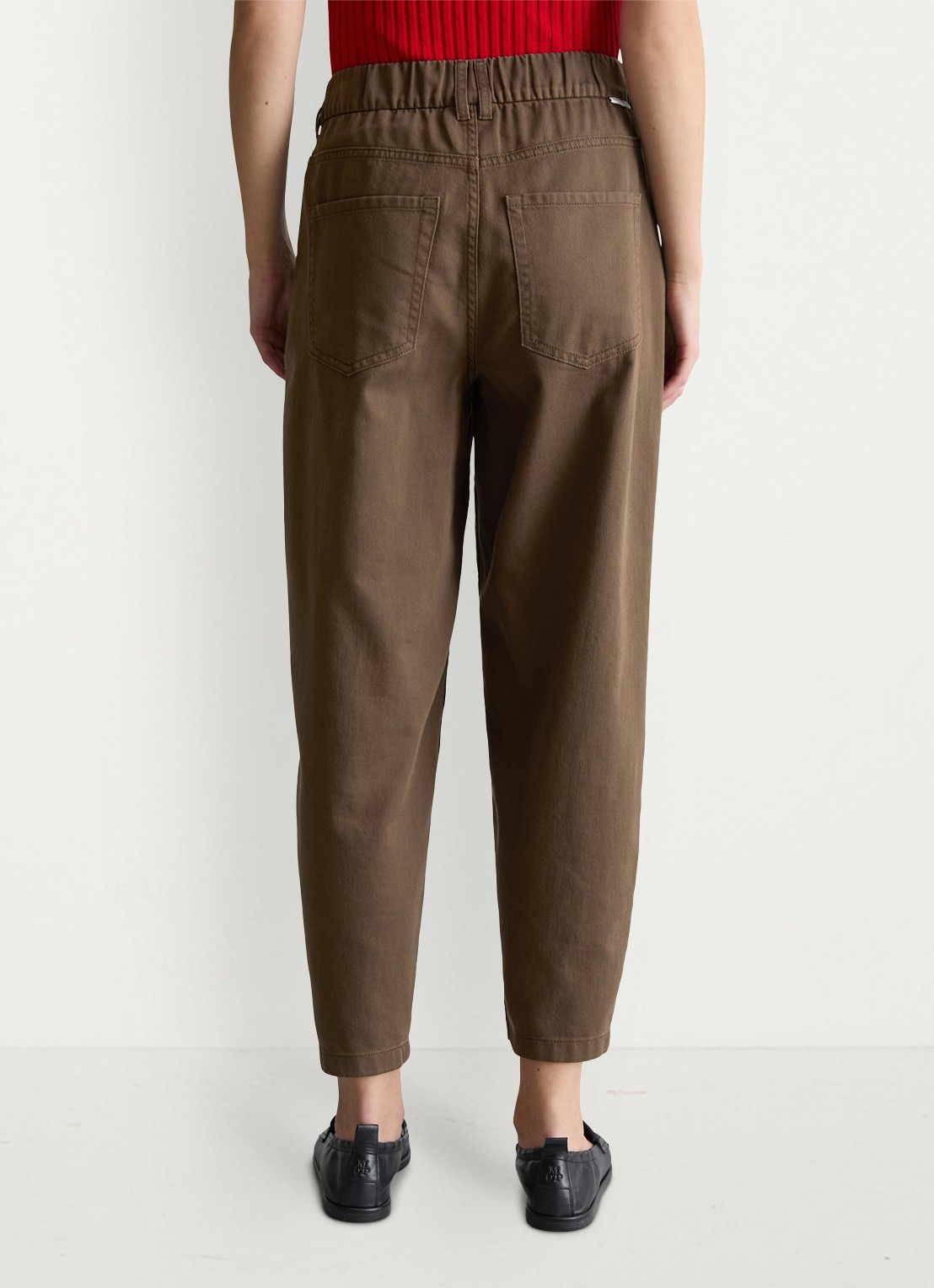 Marc O'Polo Denim Straight fit cropped jeans met gekleurde wassing - achterkant bruin