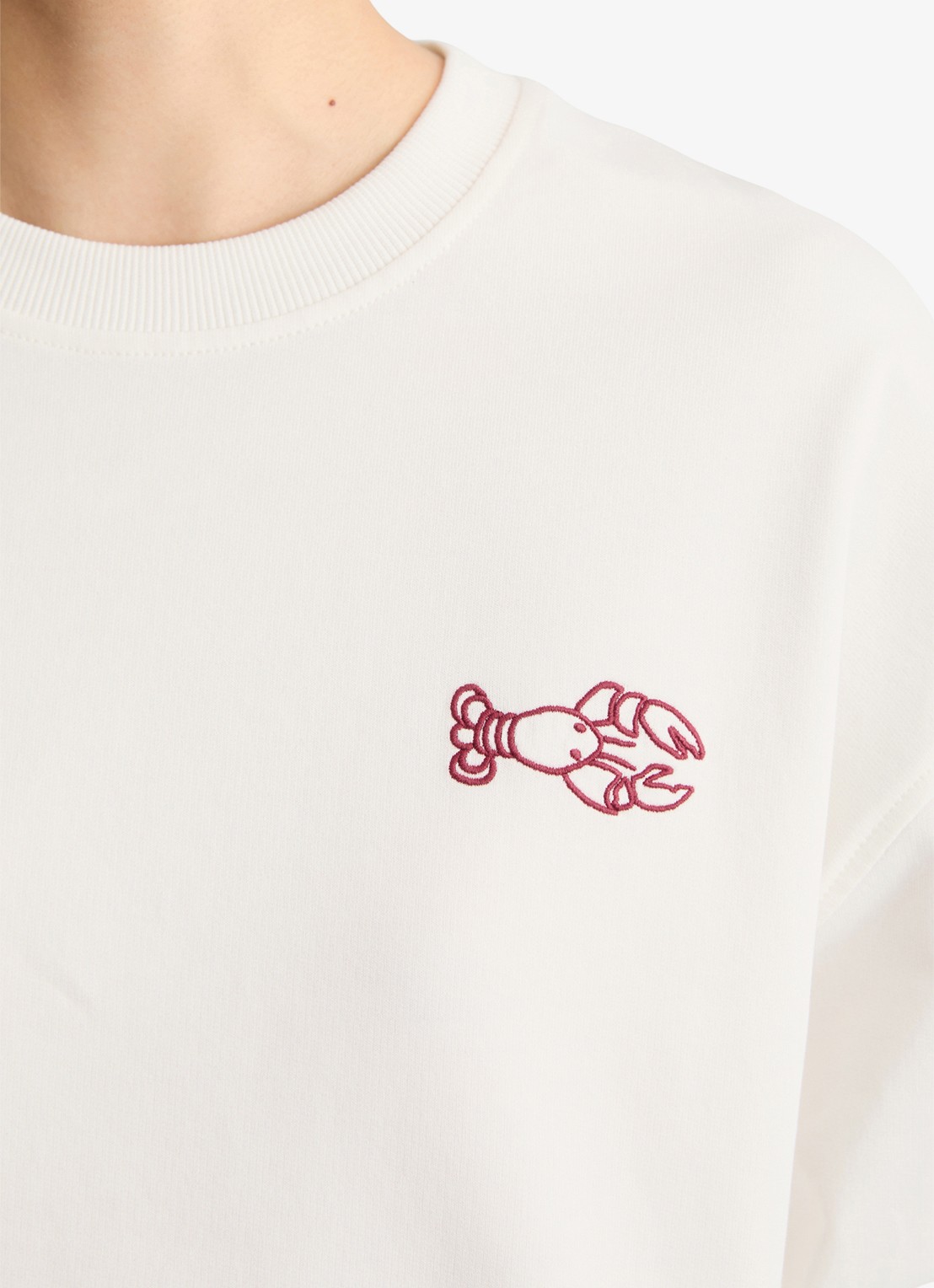 Marc O'Polo Denim Sweater met front- en backprint - detail 2 silky white-1183 / wit