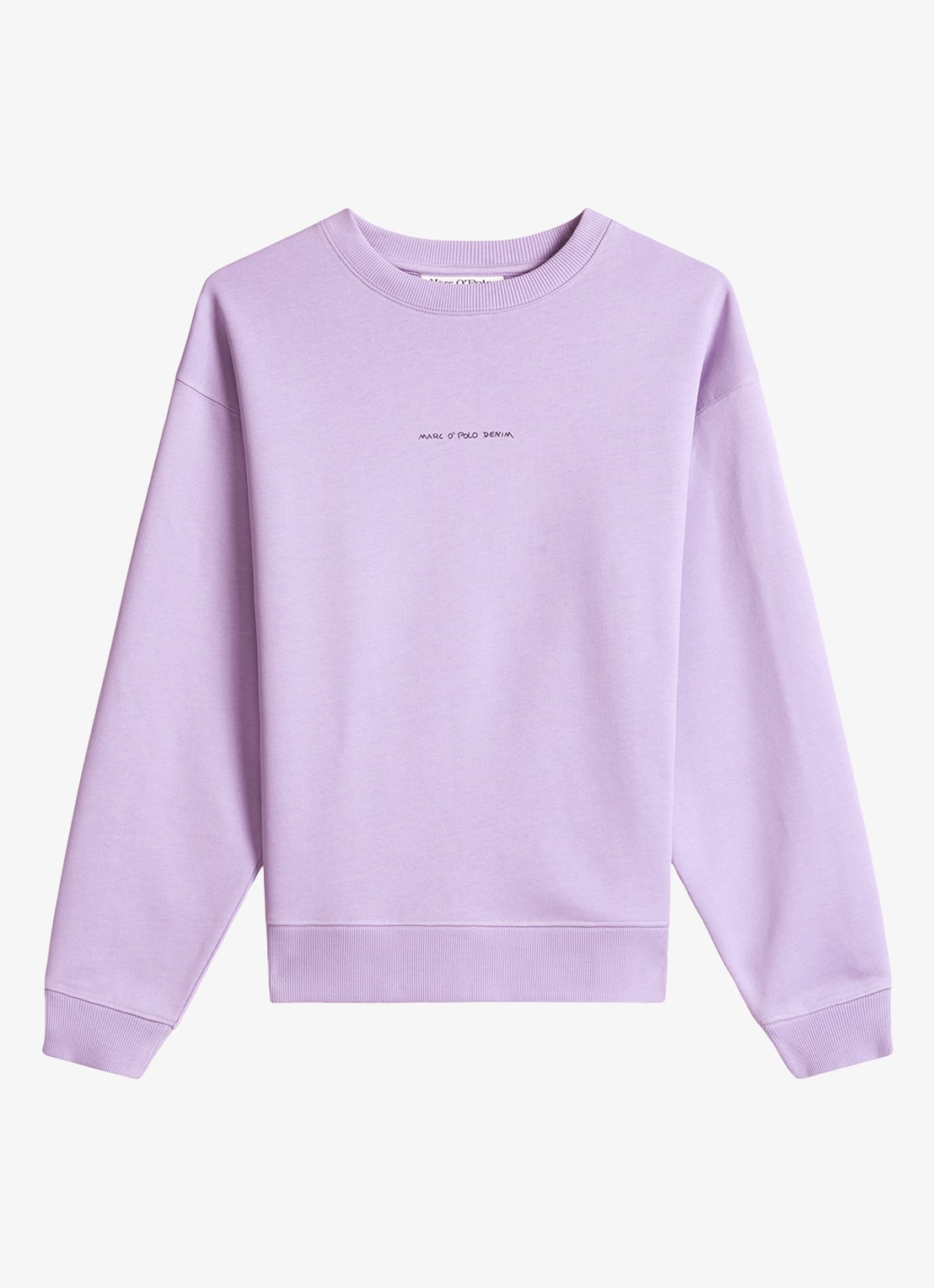 Marc O'Polo Denim Sweater met logo- en backprint - voorkant 3 paars