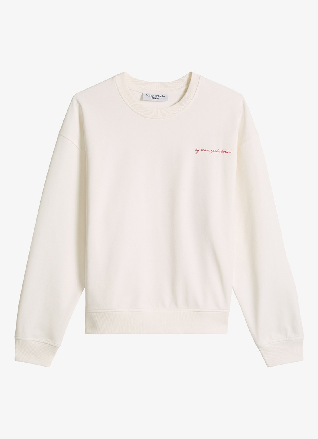 Marc O'Polo Denim Sweater met logo- en backprint - voorkant 4 beige