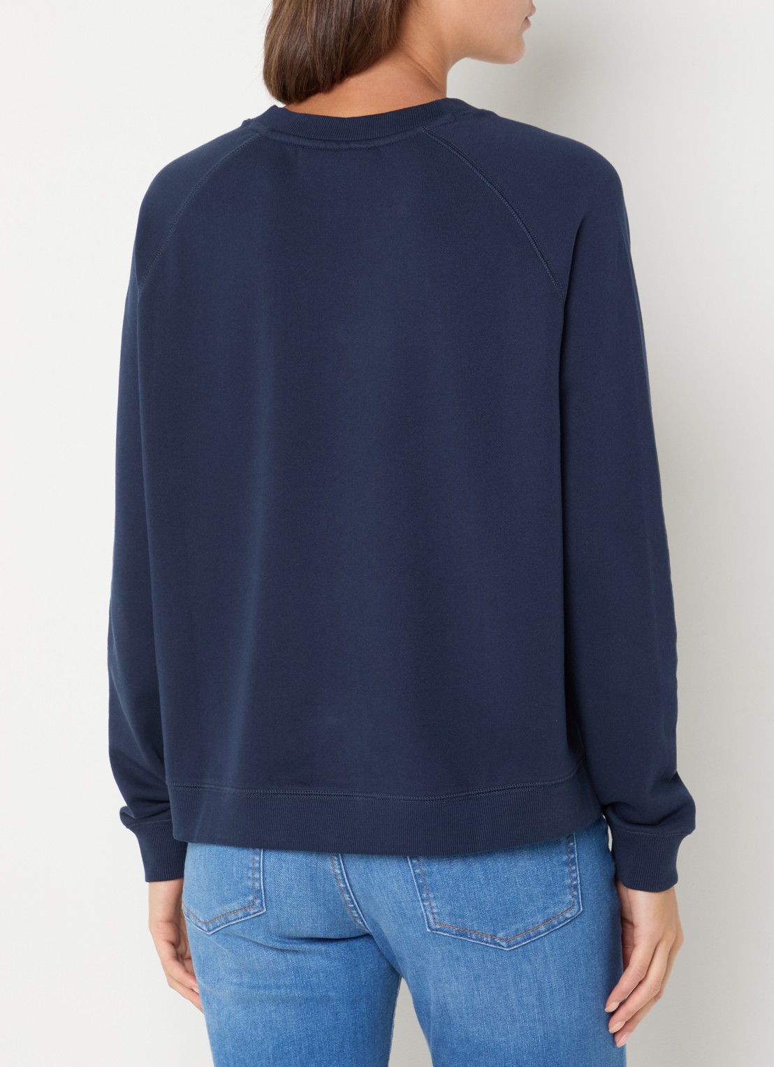 Marc O'Polo Denim Sweater met logo - achterkant 3 donkerblauw
