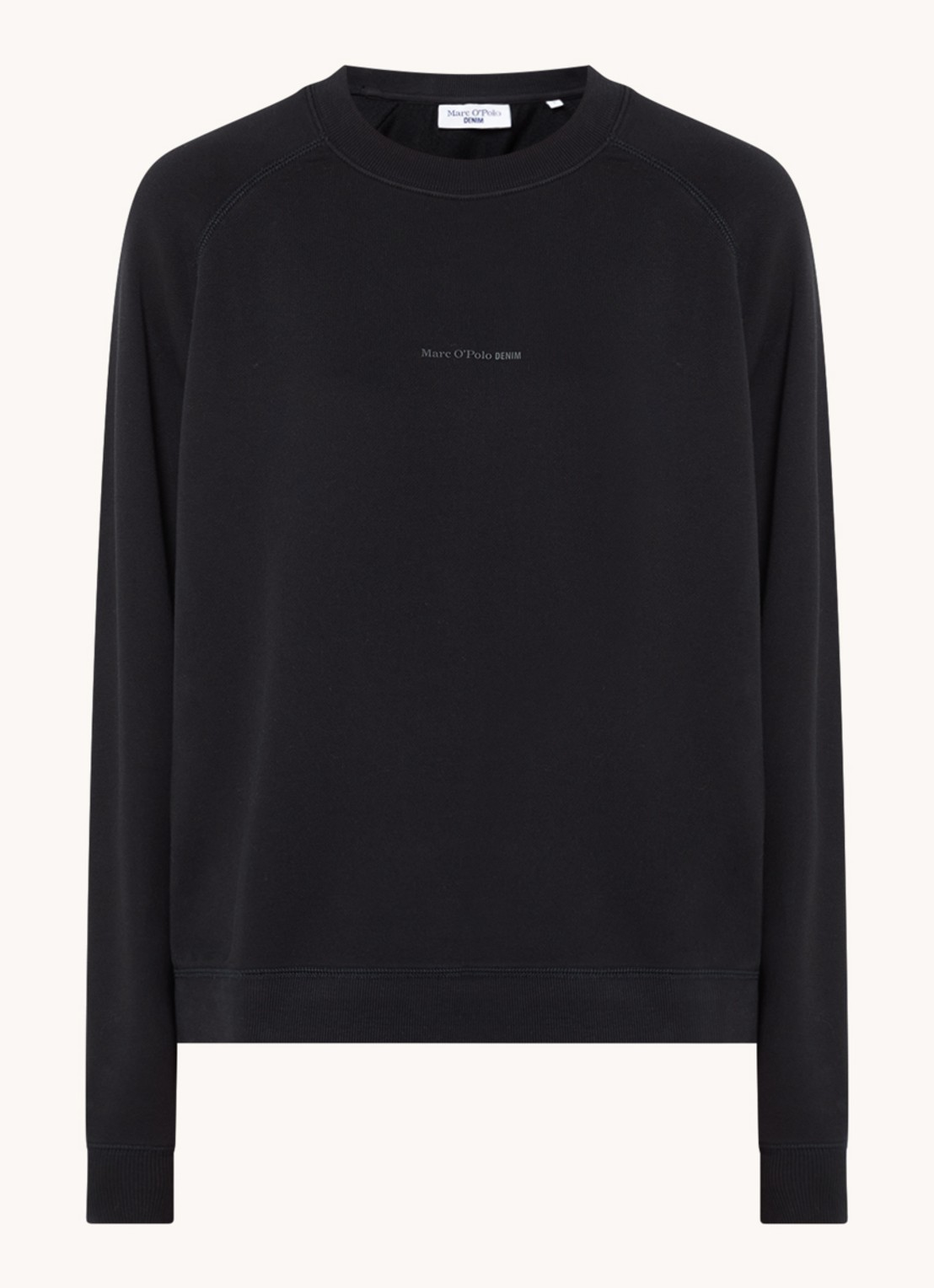 Marc O'Polo Denim Sweater met logo - voorkant 2 zwart