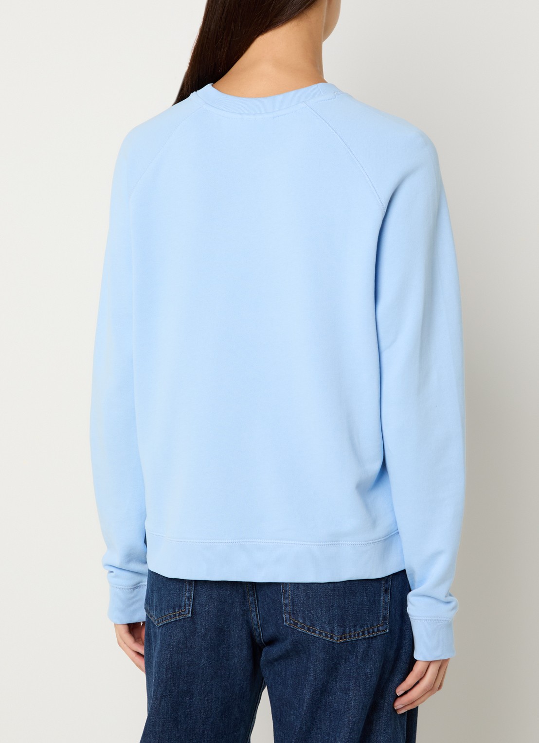 Marc O'Polo Denim Sweater met logo - achterkant lichtblauw