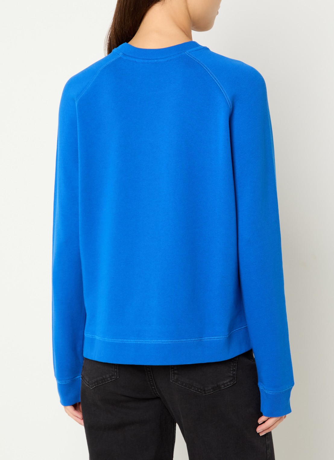 Marc O'Polo Denim Sweater met logo - achterkant kobaltblauw
