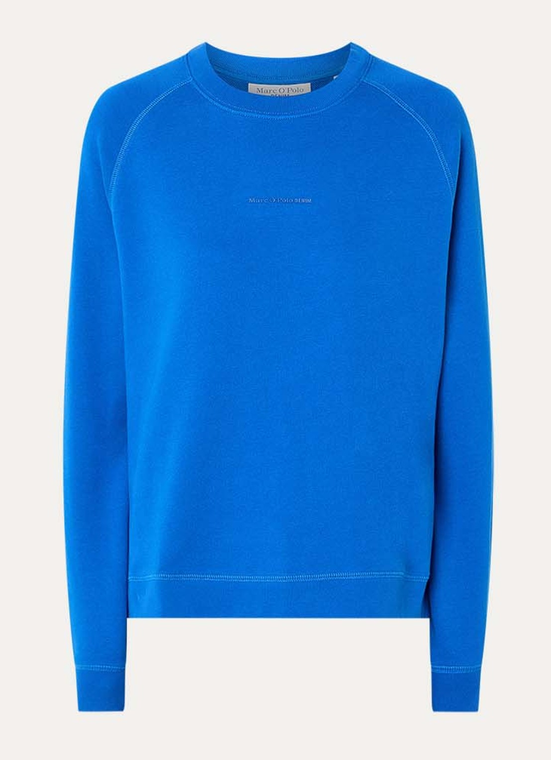 Marc O'Polo Denim Sweater met logo - voorkant 3 kobaltblauw