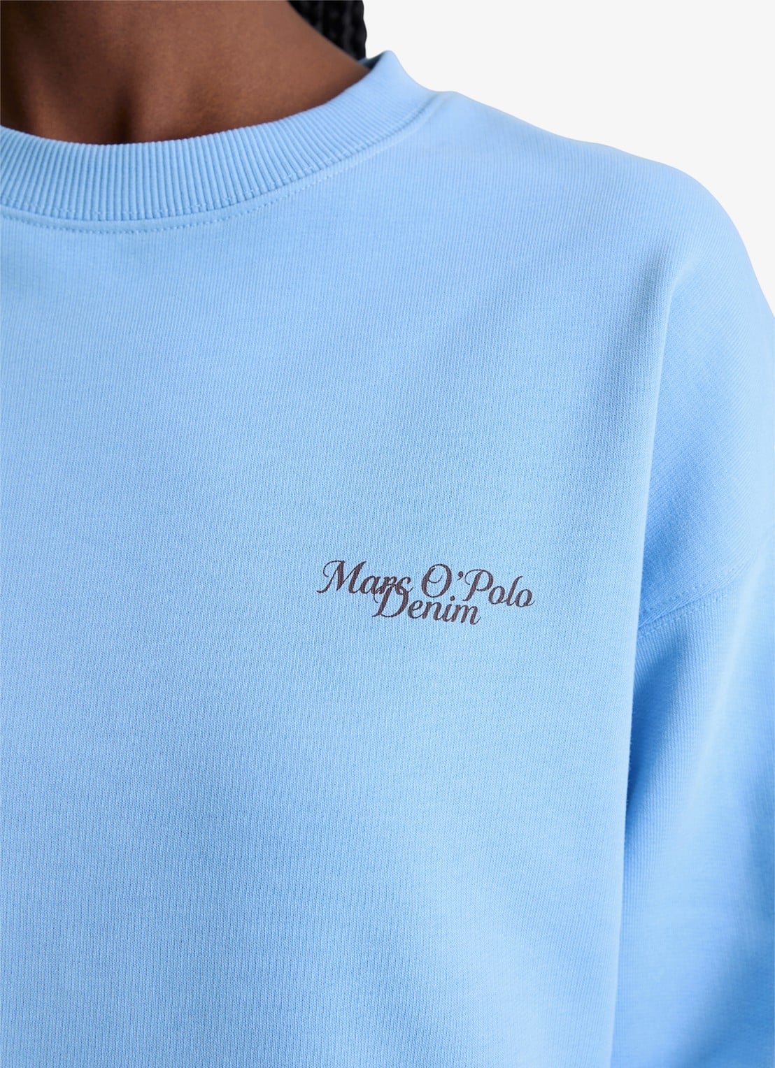Marc O'Polo Denim Sweatershirt van katoen met logo en backprint - detail 5 medium blue 4840-4840 / blauw