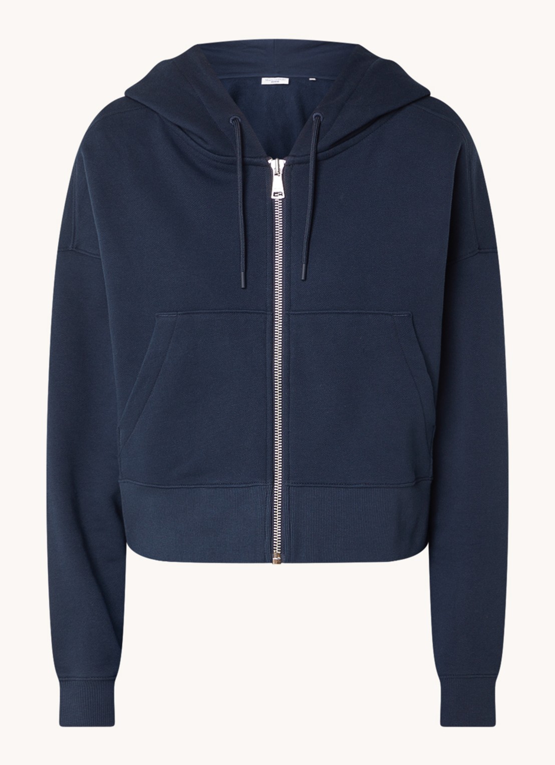 Marc O'Polo Denim Sweatvest met capuchon - voorkant donkerblauw