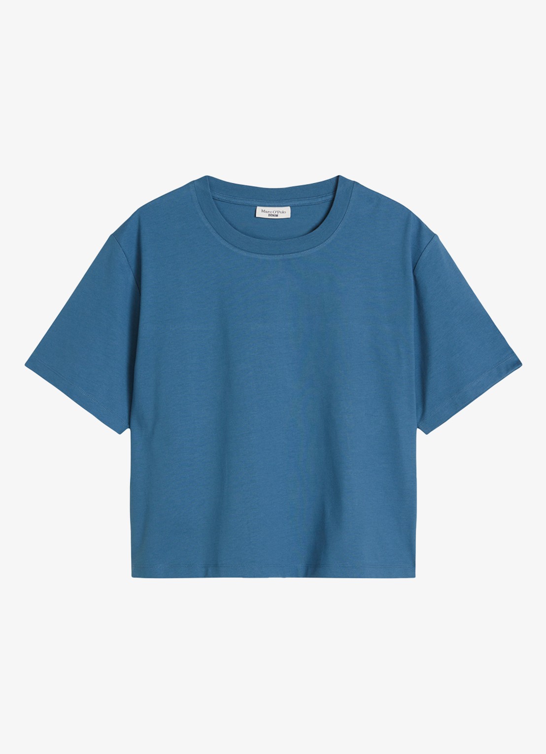 Marc O'Polo Denim T-shirt met borduring - voorkant 2 medium blue 4671-4671 / blauw