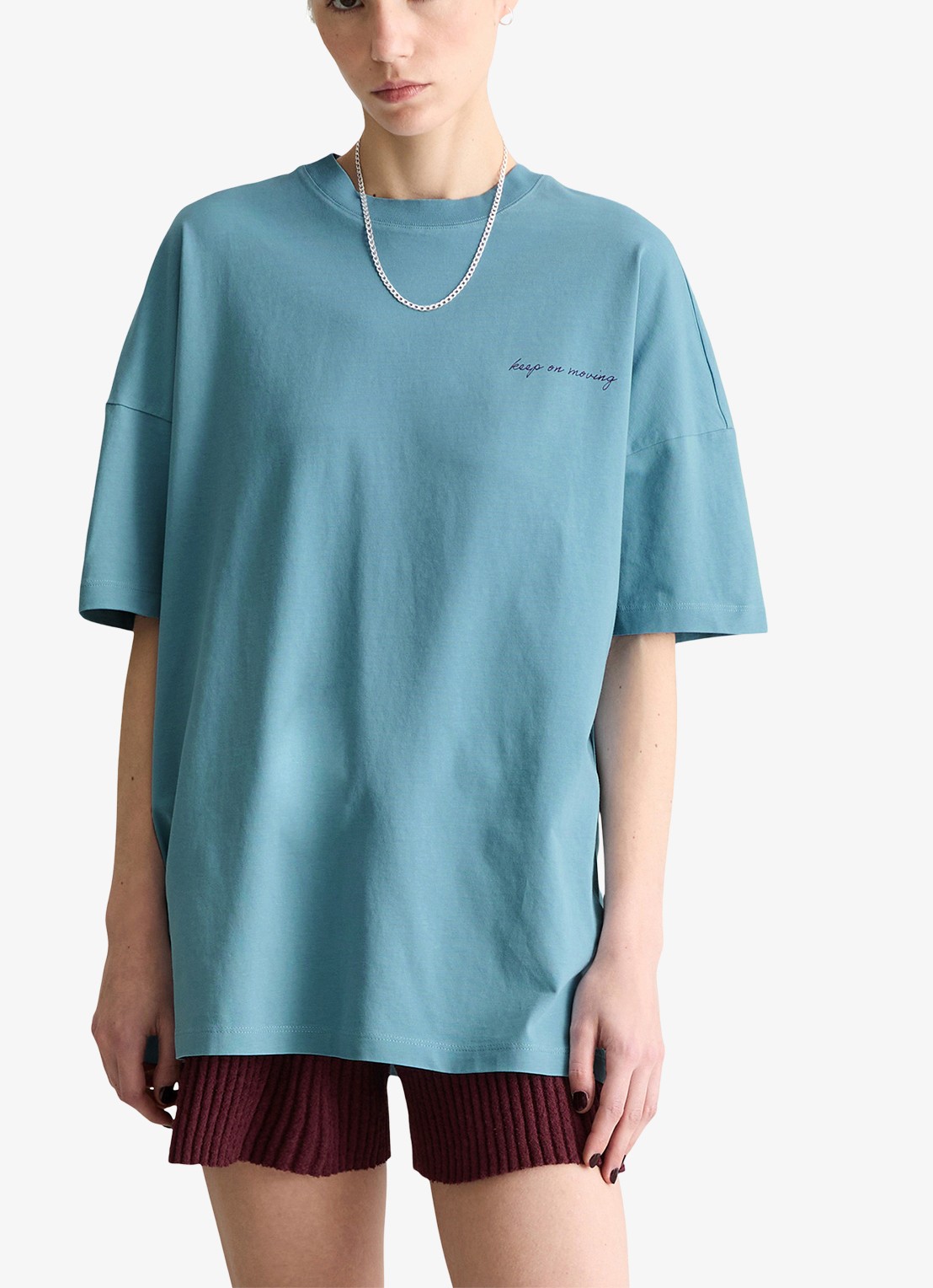 Marc O'Polo Denim T-shirt met logo- en backprint - detail 4 blue dawn/5429