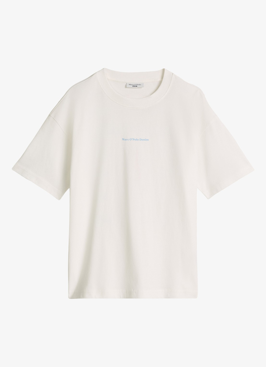 Marc O'Polo Denim T-shirt met logo- en backprint - voorkant 3 blauw