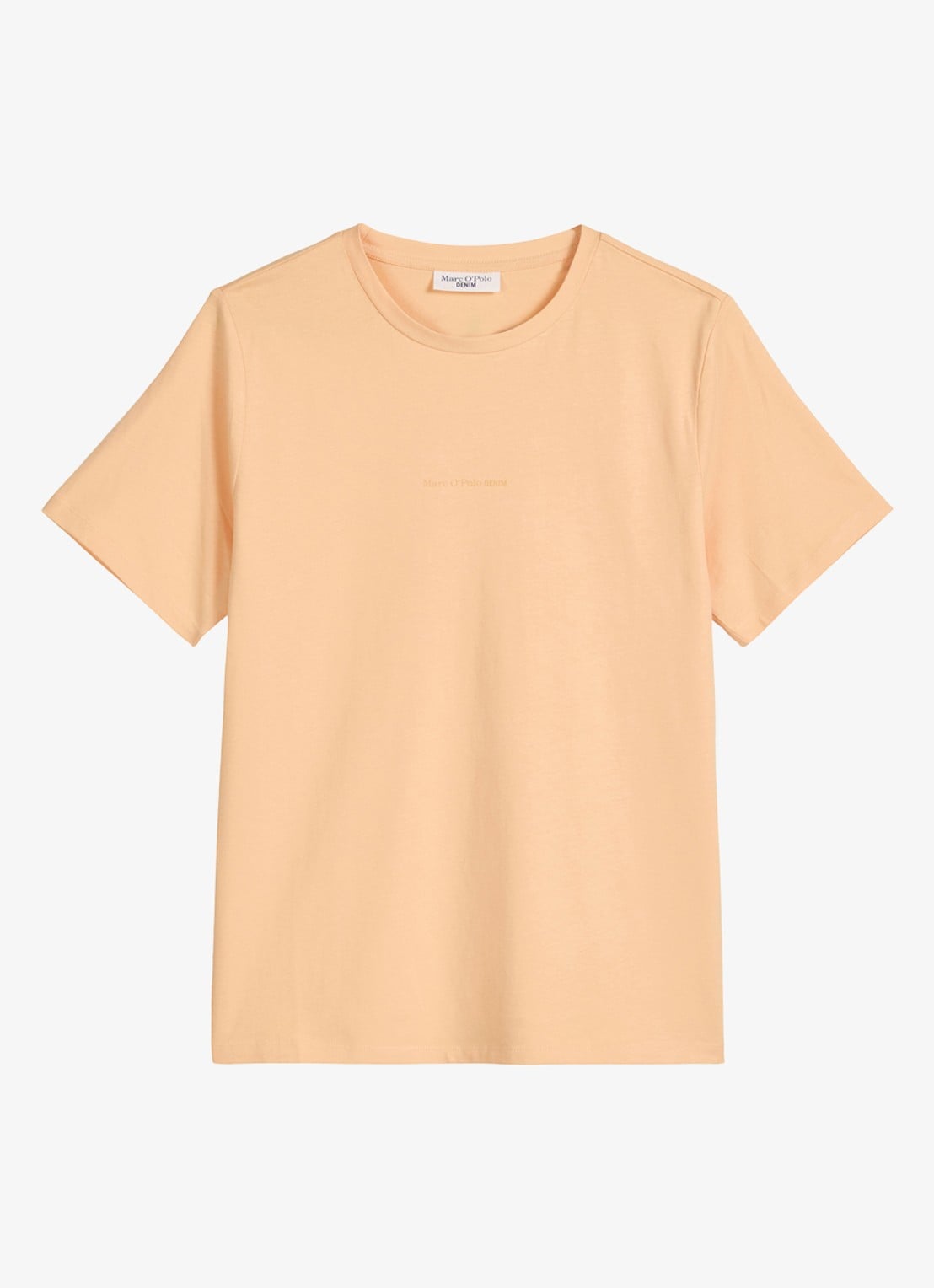 Marc O'Polo Denim T-shirt met logo - voorkant abrikoos