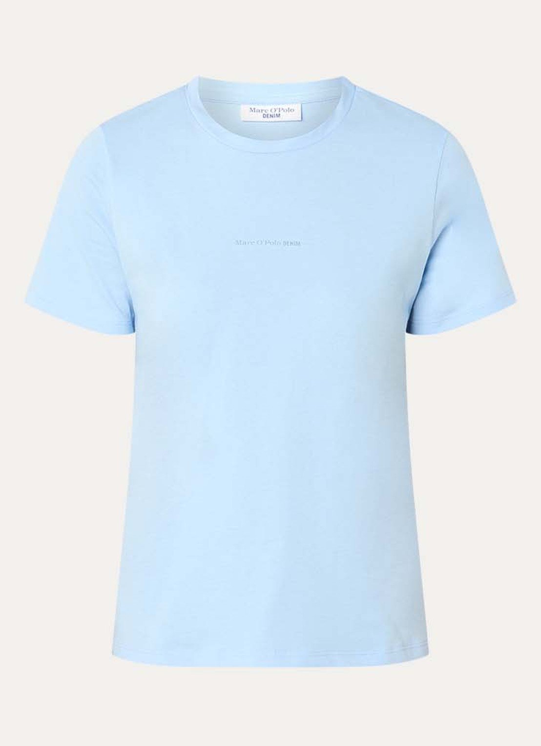 Marc O'Polo Denim T-shirt met logo - voorkant 3 blauw