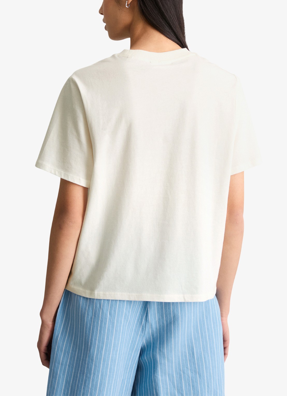 Marc O'Polo Denim T-shirt met logo - achterkant silky white-1183 / wit