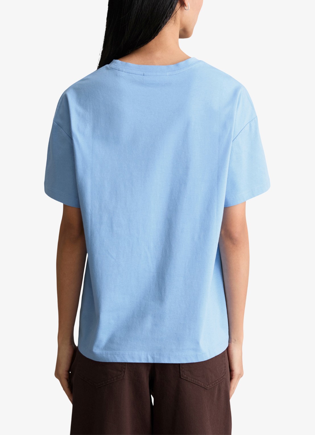 Marc O'Polo Denim T-shirt met logo - achterkant 5 medium blue 4840-4840 / blauw