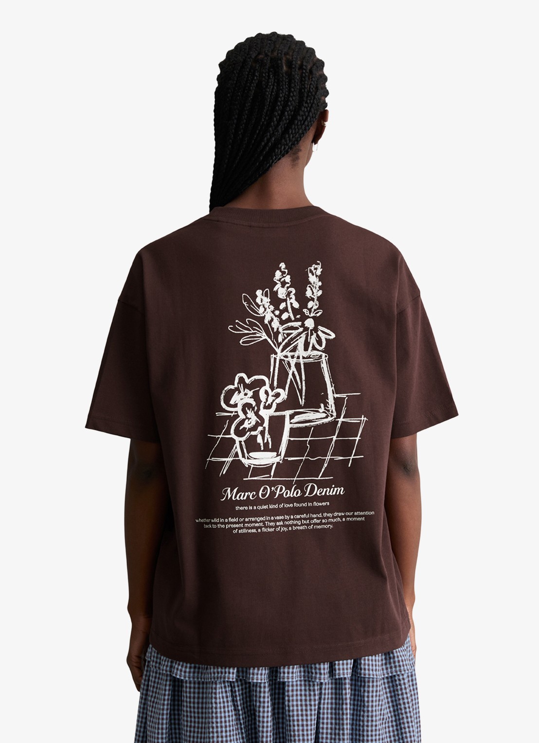 Marc O'Polo Denim T-shirt met logo - achterkant 5 burnt aubergine-6929 / paars
