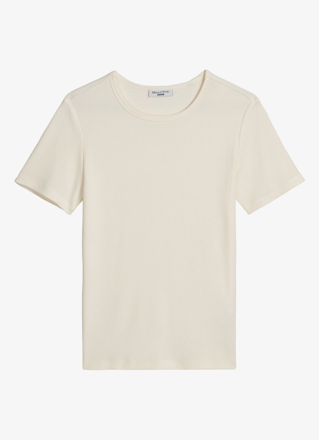 Marc O'Polo Denim T-shirt met ronde hals - voorkant creme