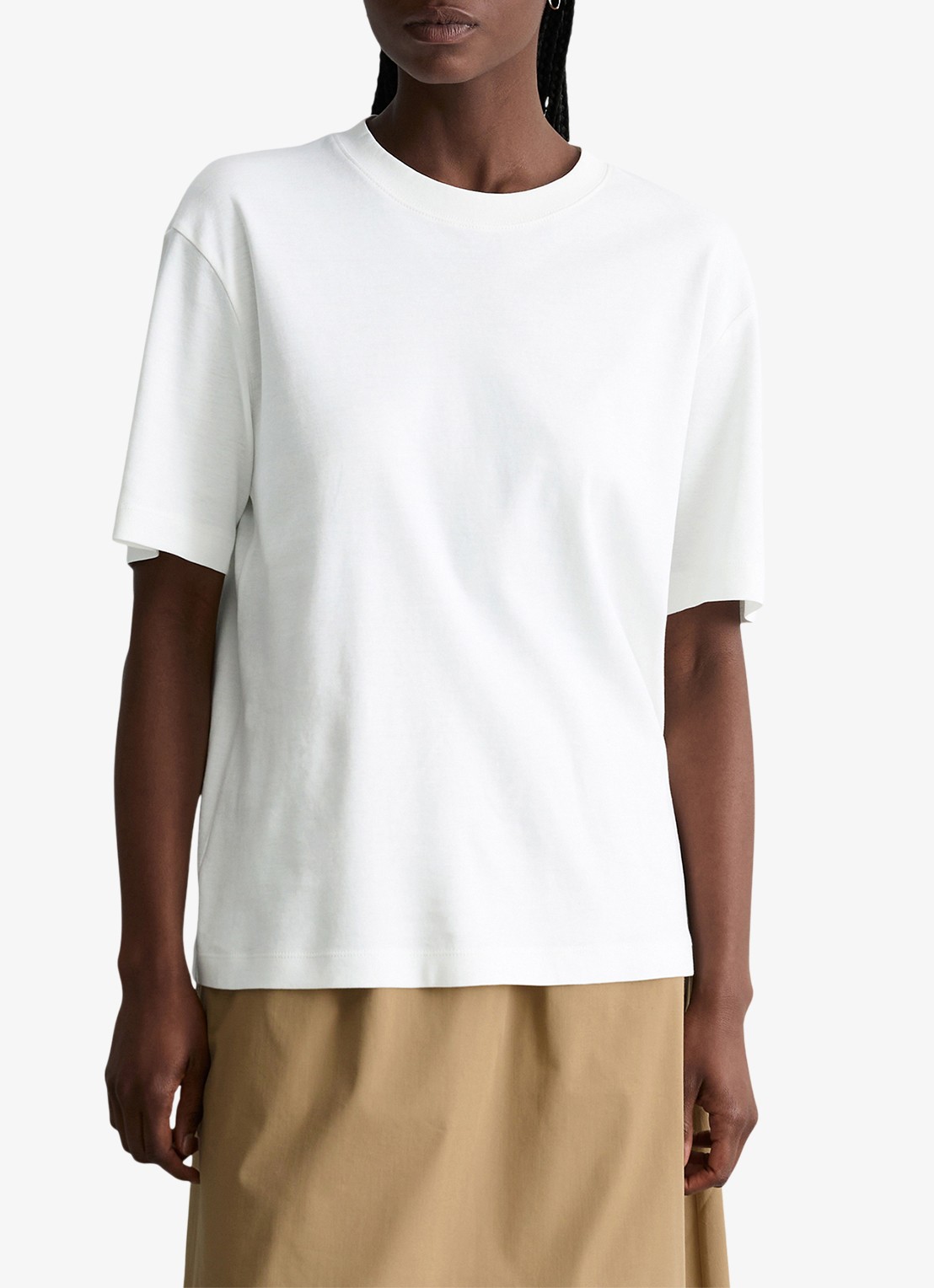 Marc O'Polo Denim T-shirt met ronde hals - detail 3 silky white/1183