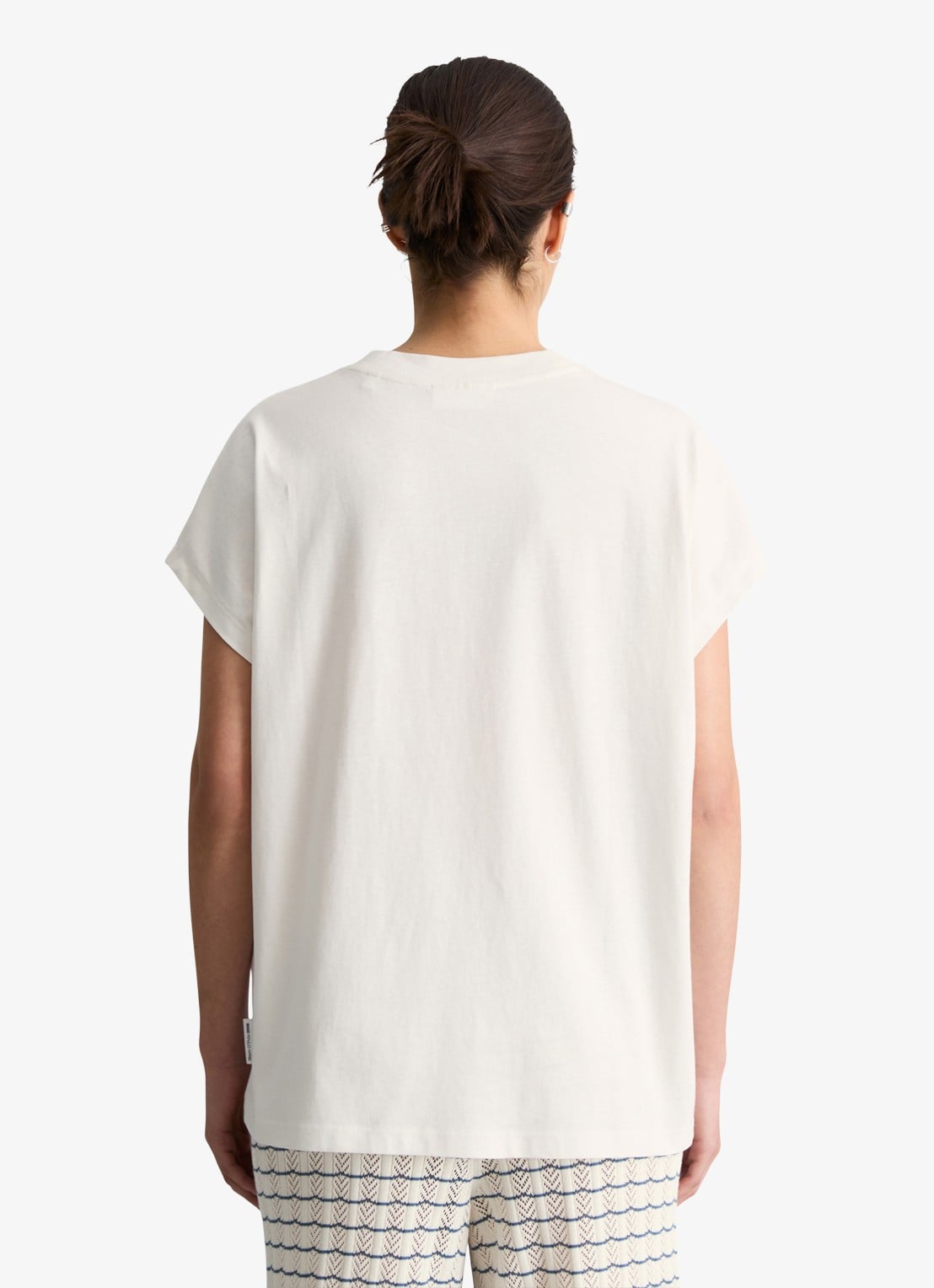 Marc O'Polo Denim T-shirt met ronde hals - achterkant silky white-1183 / wit
