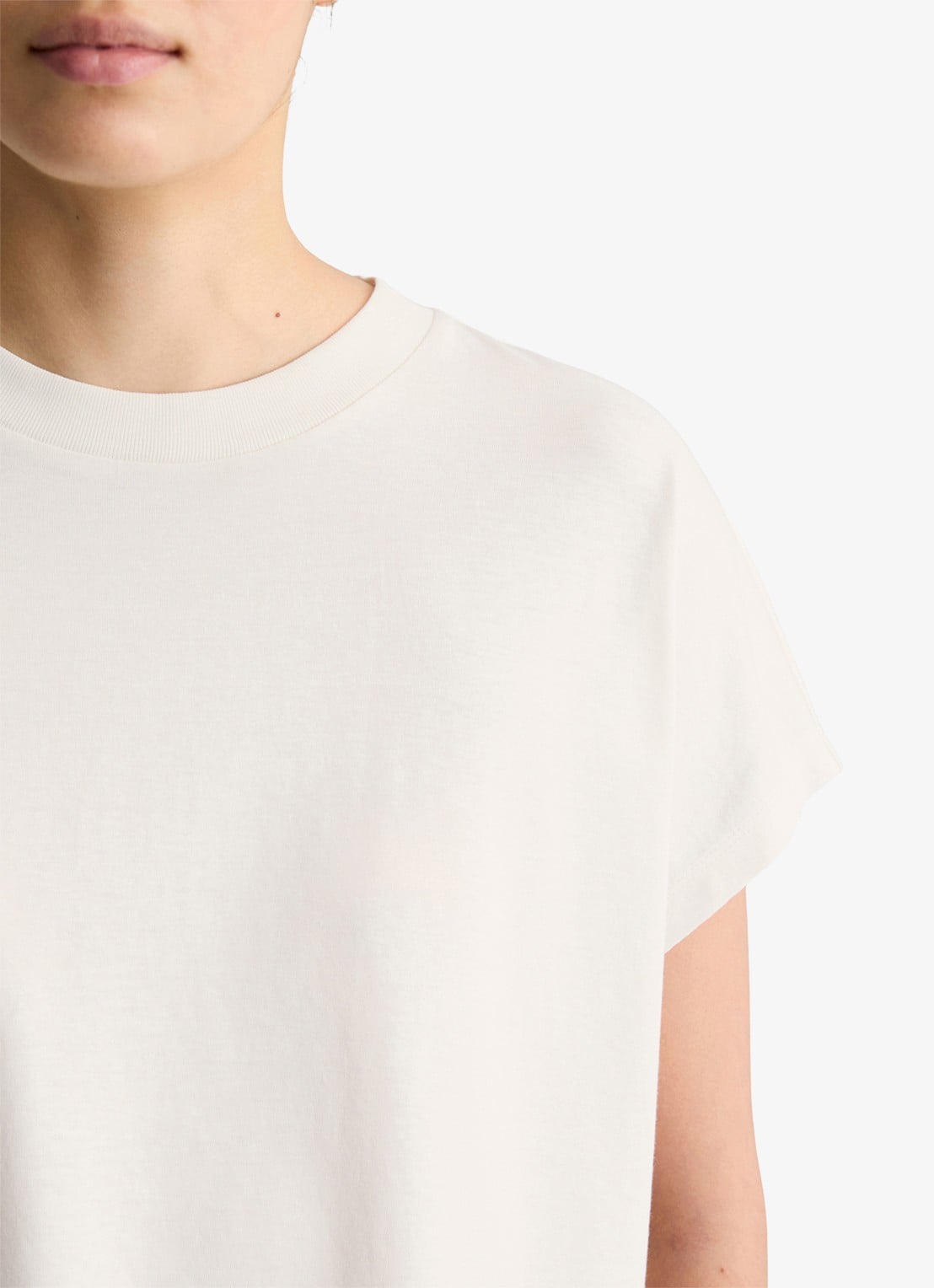 Marc O'Polo Denim T-shirt met ronde hals - detail 5 silky white-1183 / wit