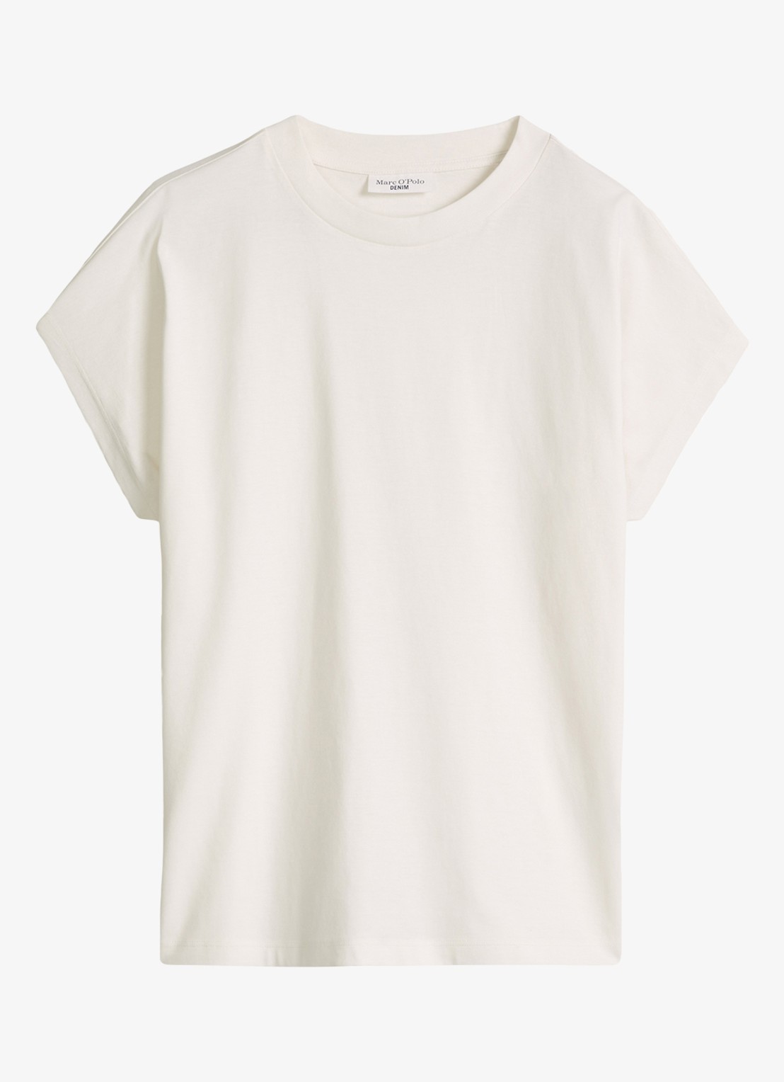 Marc O'Polo Denim T-shirt met ronde hals - voorkant 2 silky white-1183 / wit
