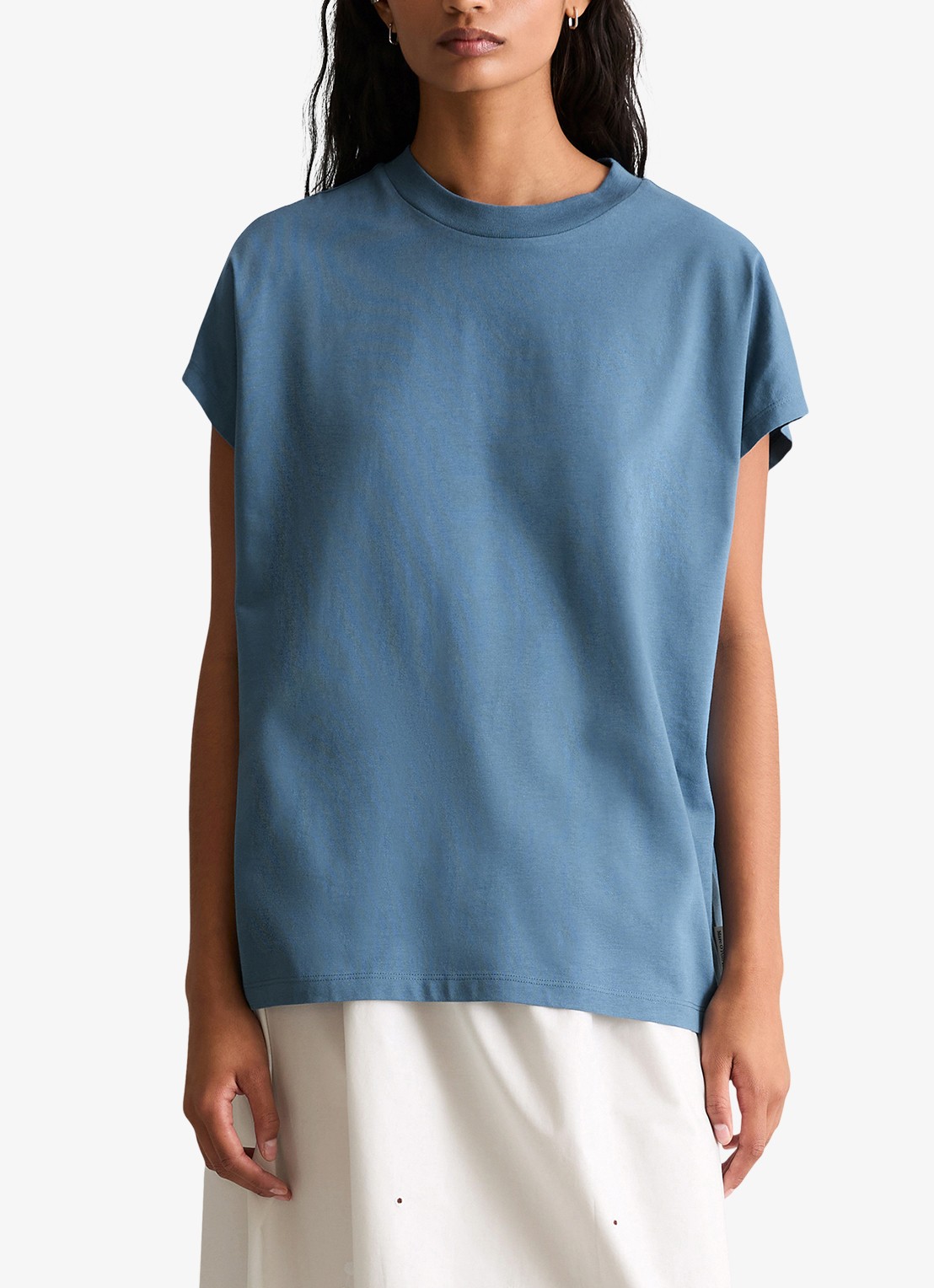 Marc O'Polo Denim T-shirt met ronde hals - detail 4 medium blue 4671-4671 / blauw