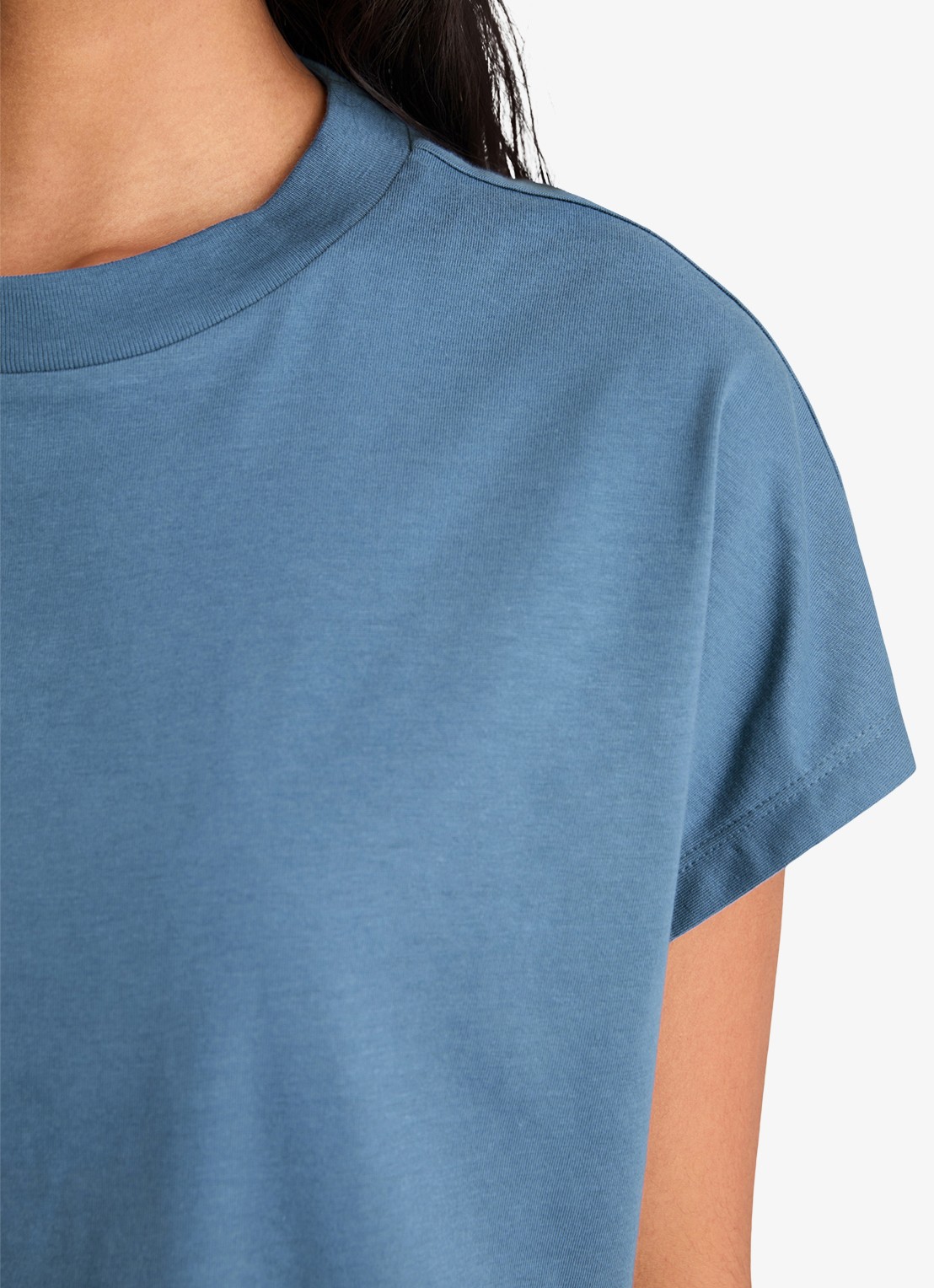 Marc O'Polo Denim T-shirt met ronde hals - detail 5 medium blue 4671-4671 / blauw